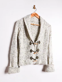 Cardigan marfil jaspeado