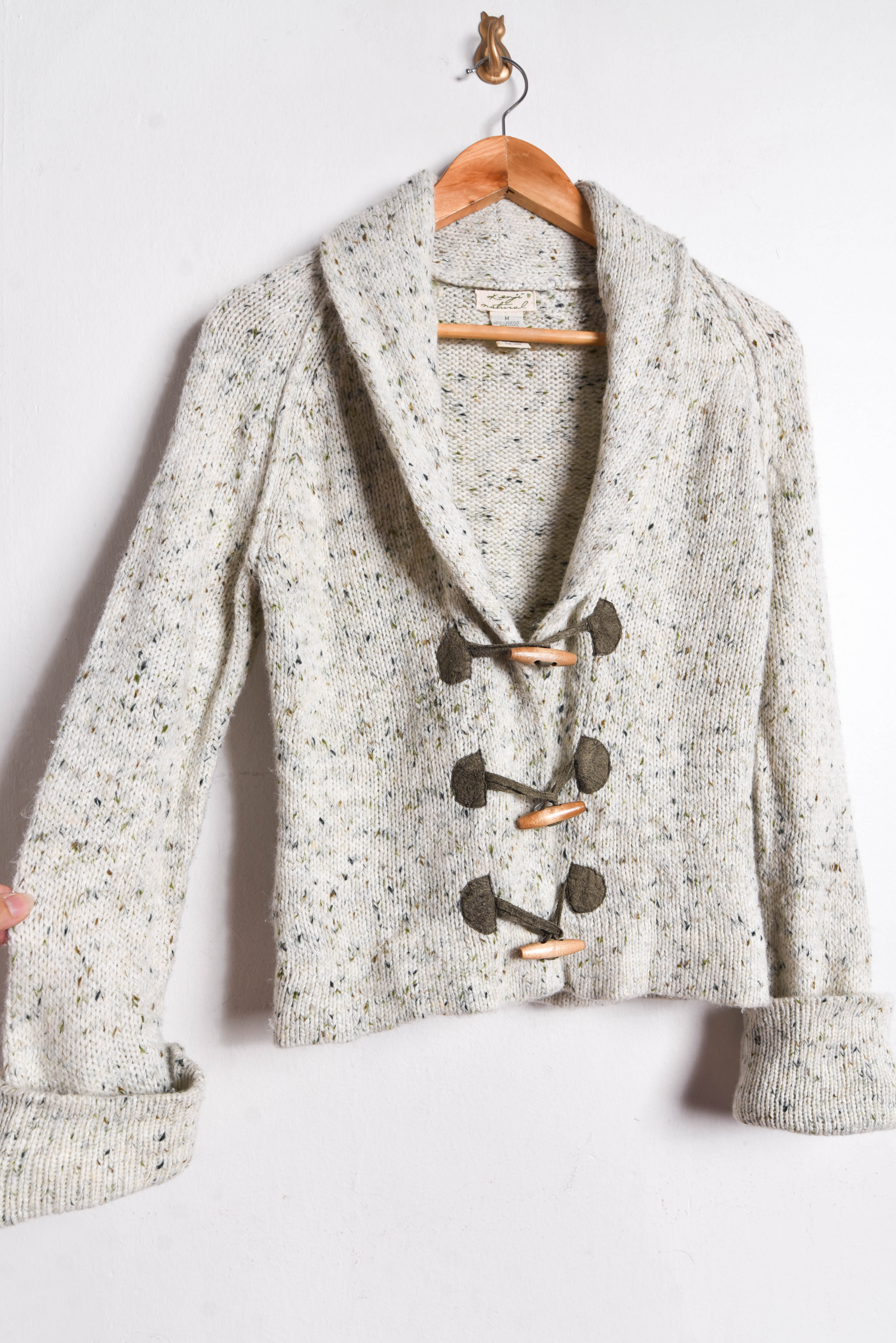 Cardigan marfil jaspeado