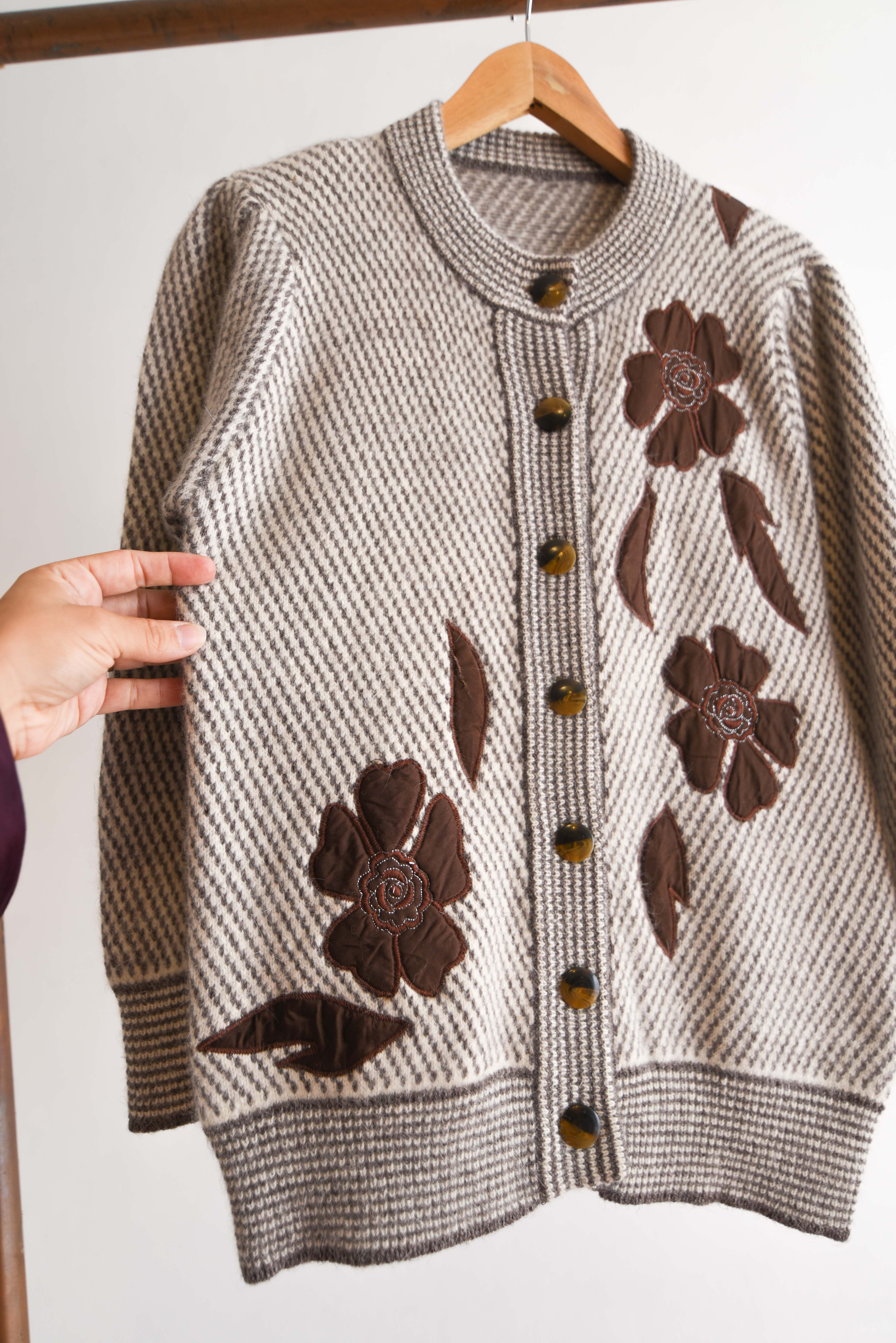 Cardigan vintage espiga y rosas