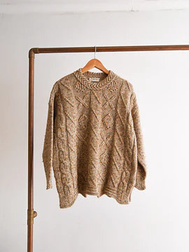 Chaleco café trenzado made in Chile