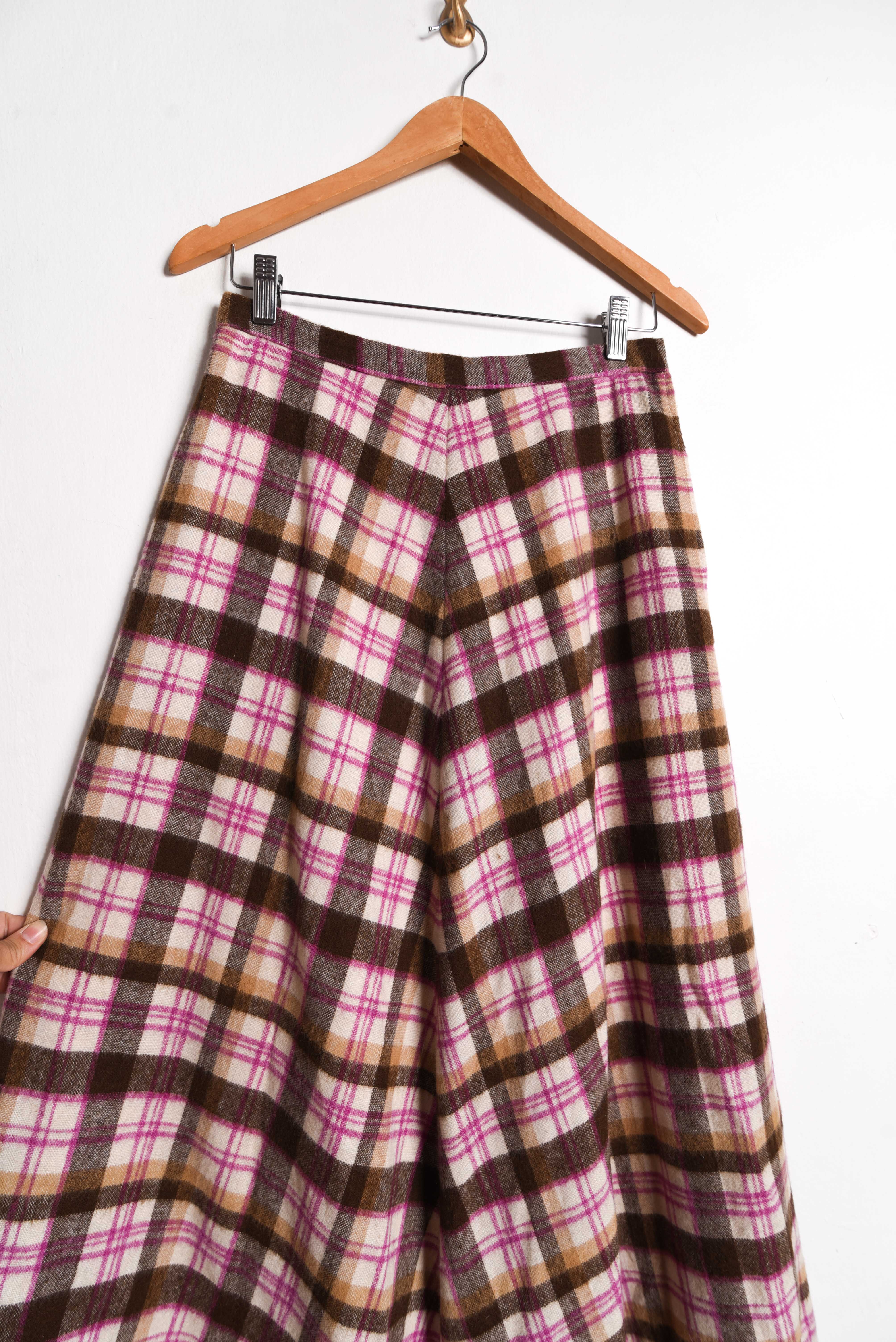Maxi falda tartán lana 70s