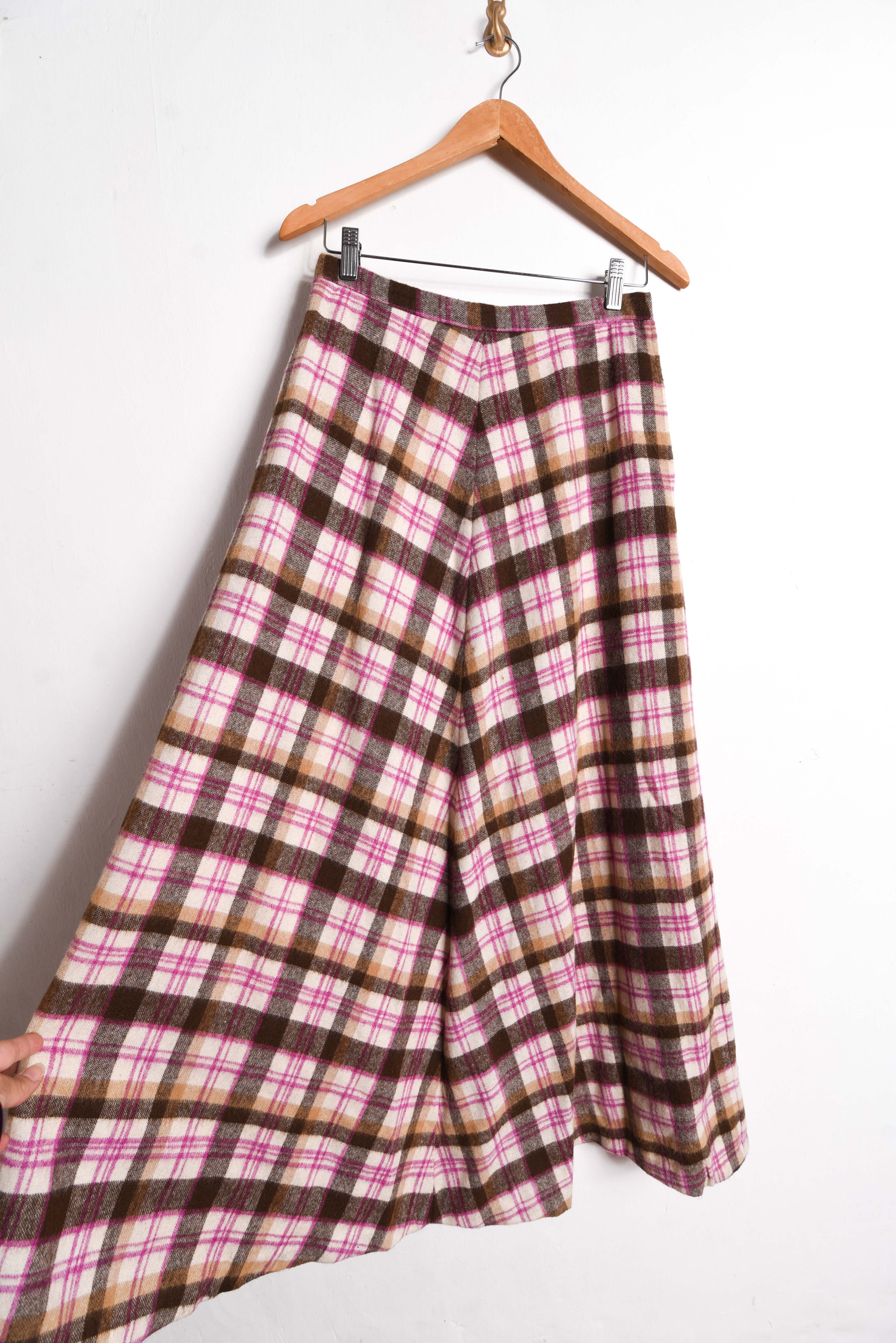 Maxi falda tartán lana 70s