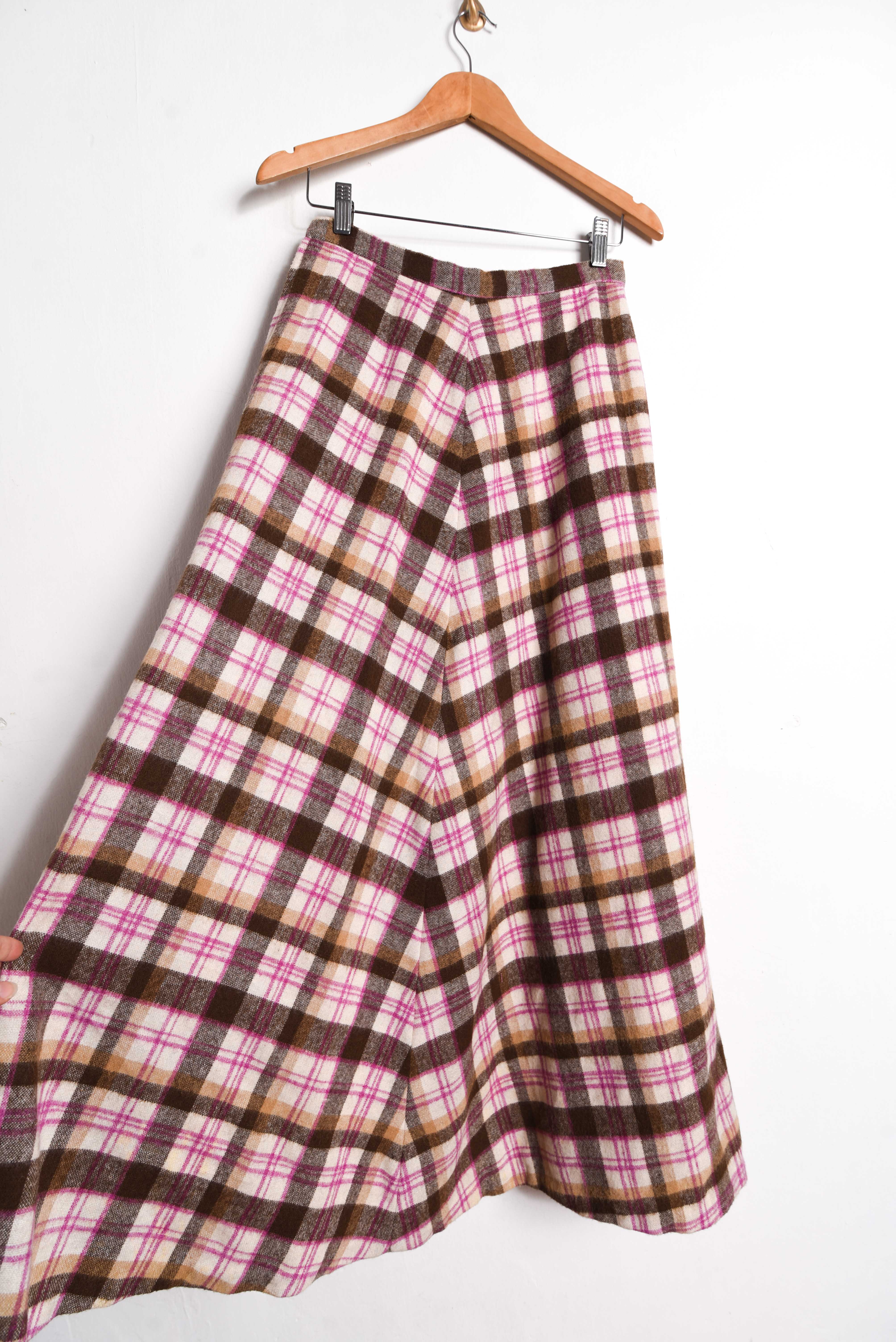 Maxi falda tartán lana 70s