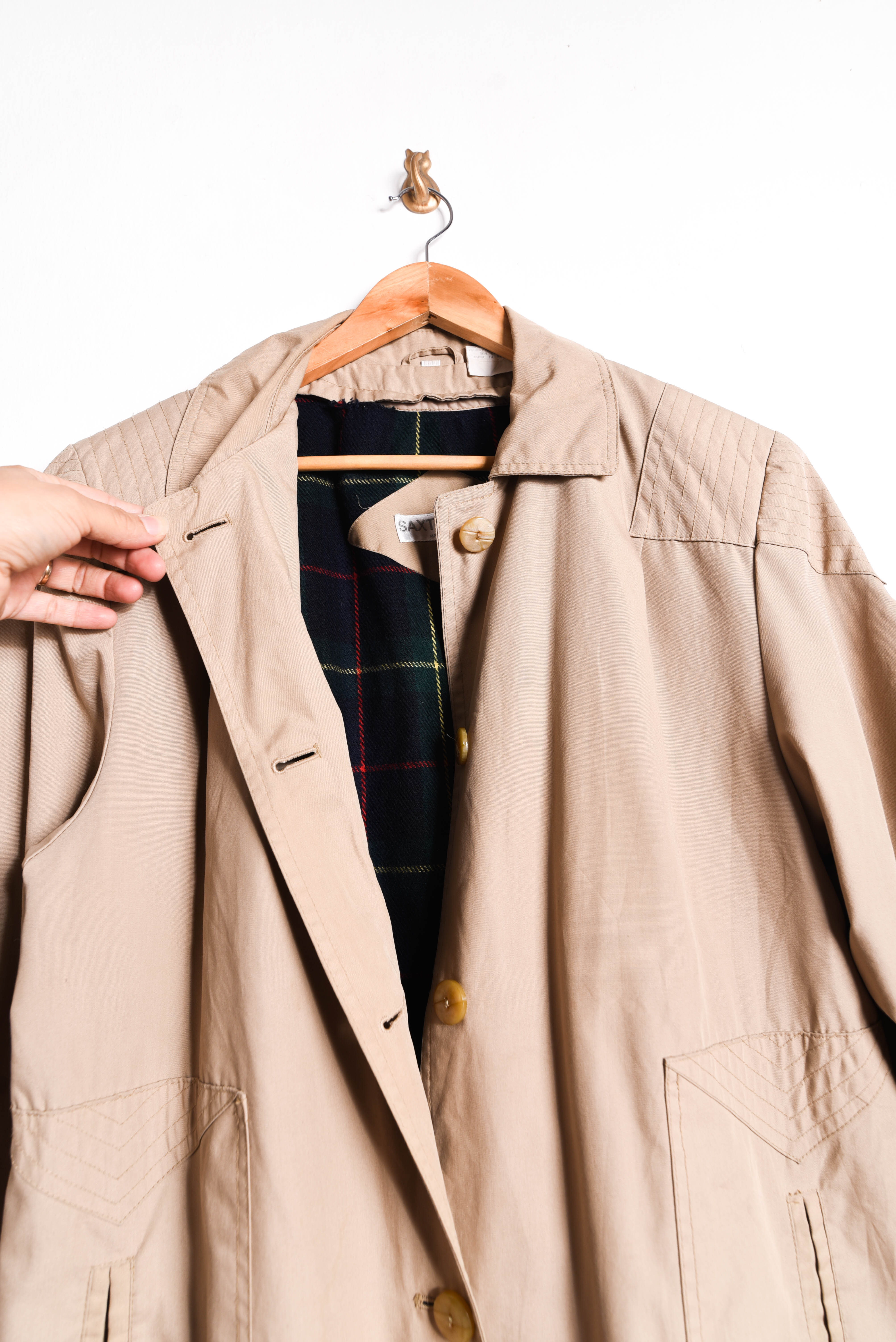 Chaqueta trench vintage camel