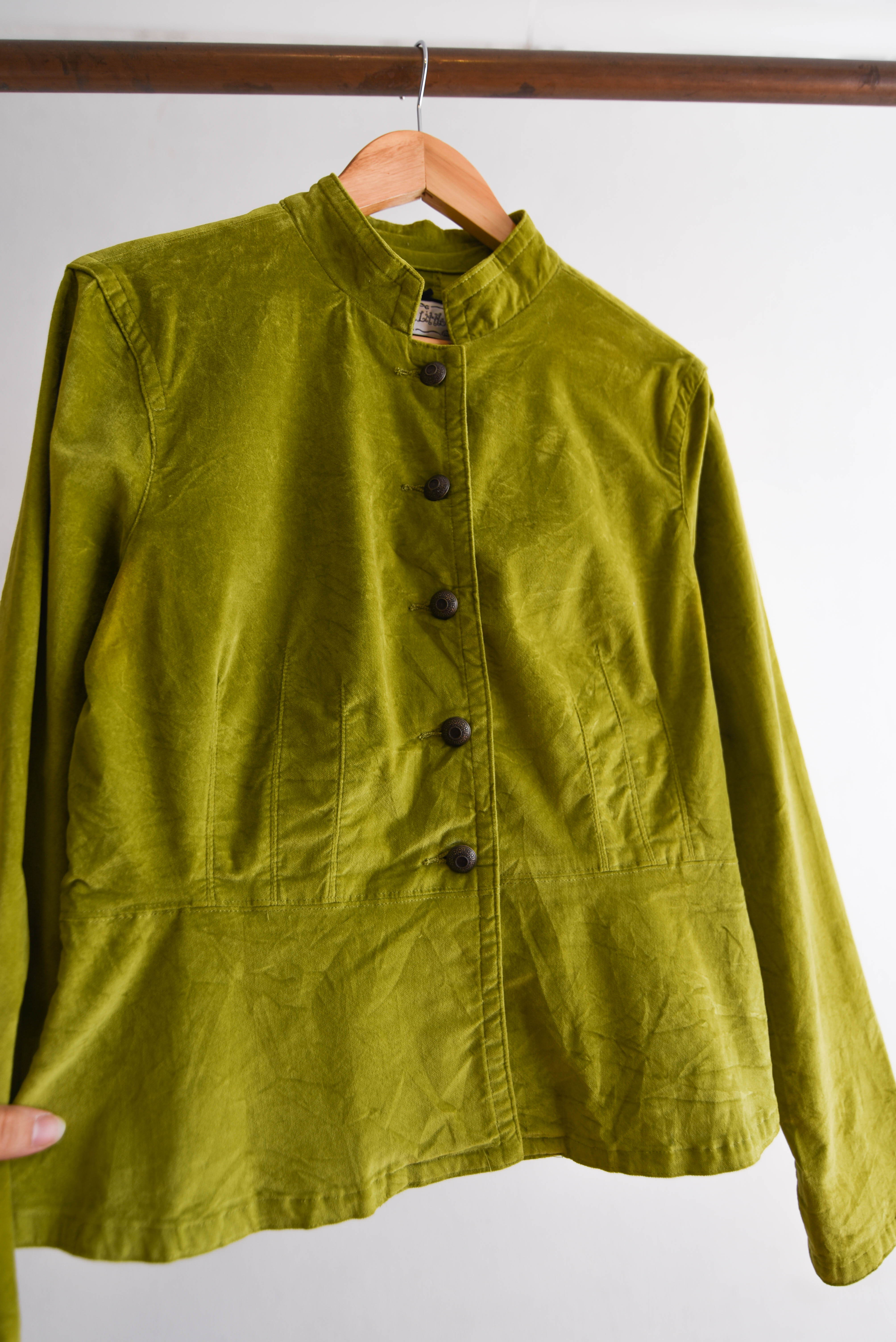 Chaqueta green velvet y2k