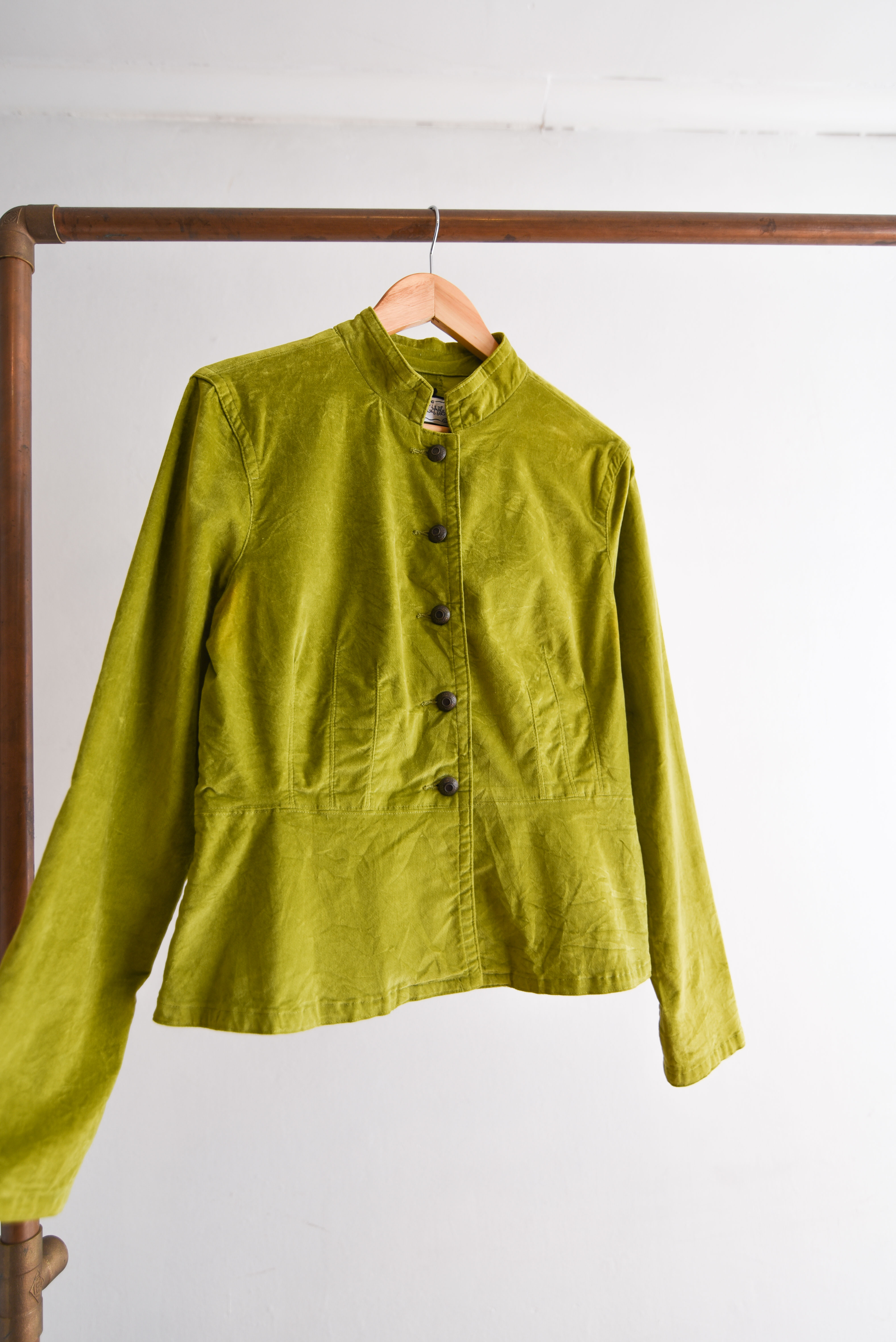 Chaqueta green velvet y2k