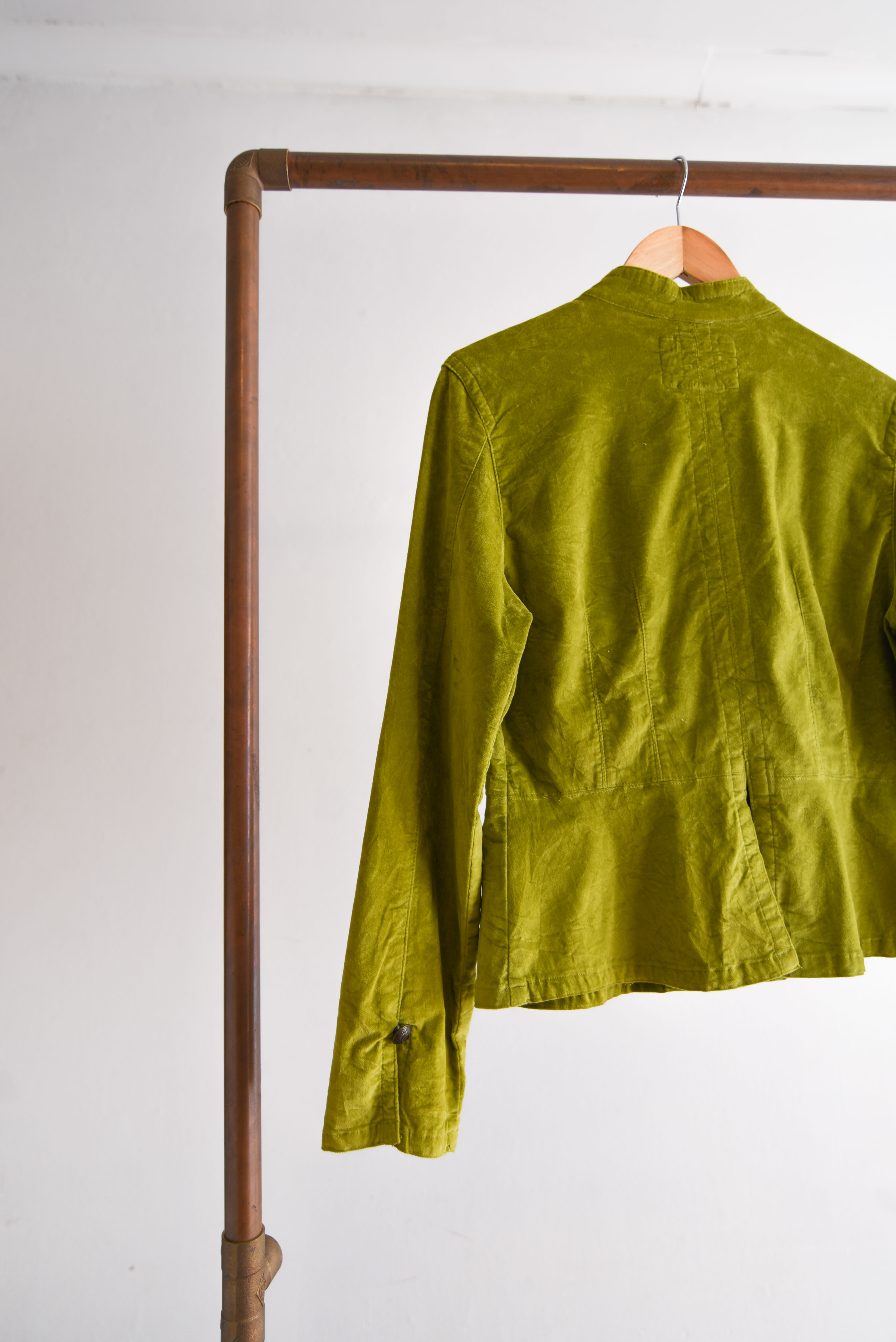 Chaqueta green velvet y2k
