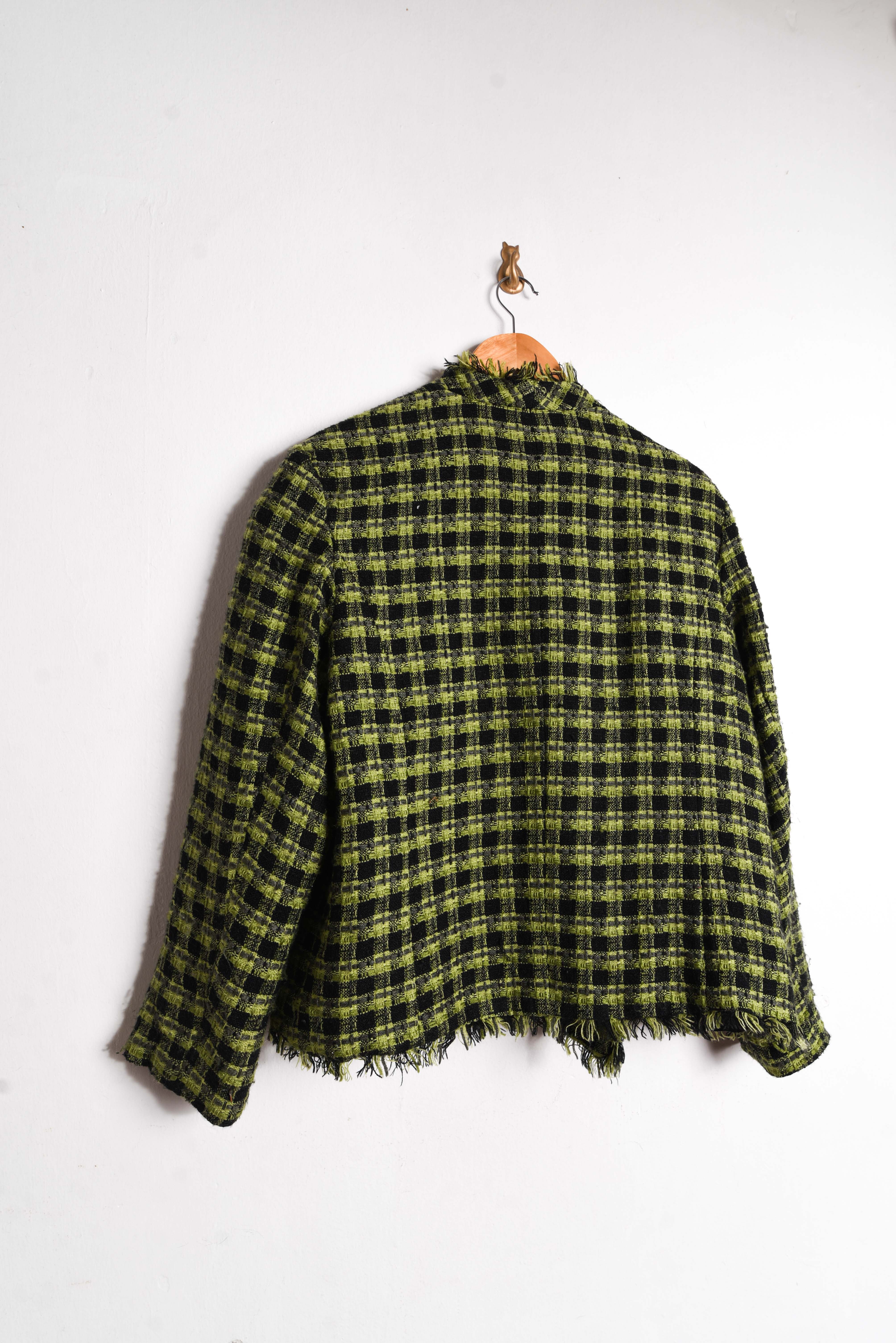Chaqueta gingham green flecos