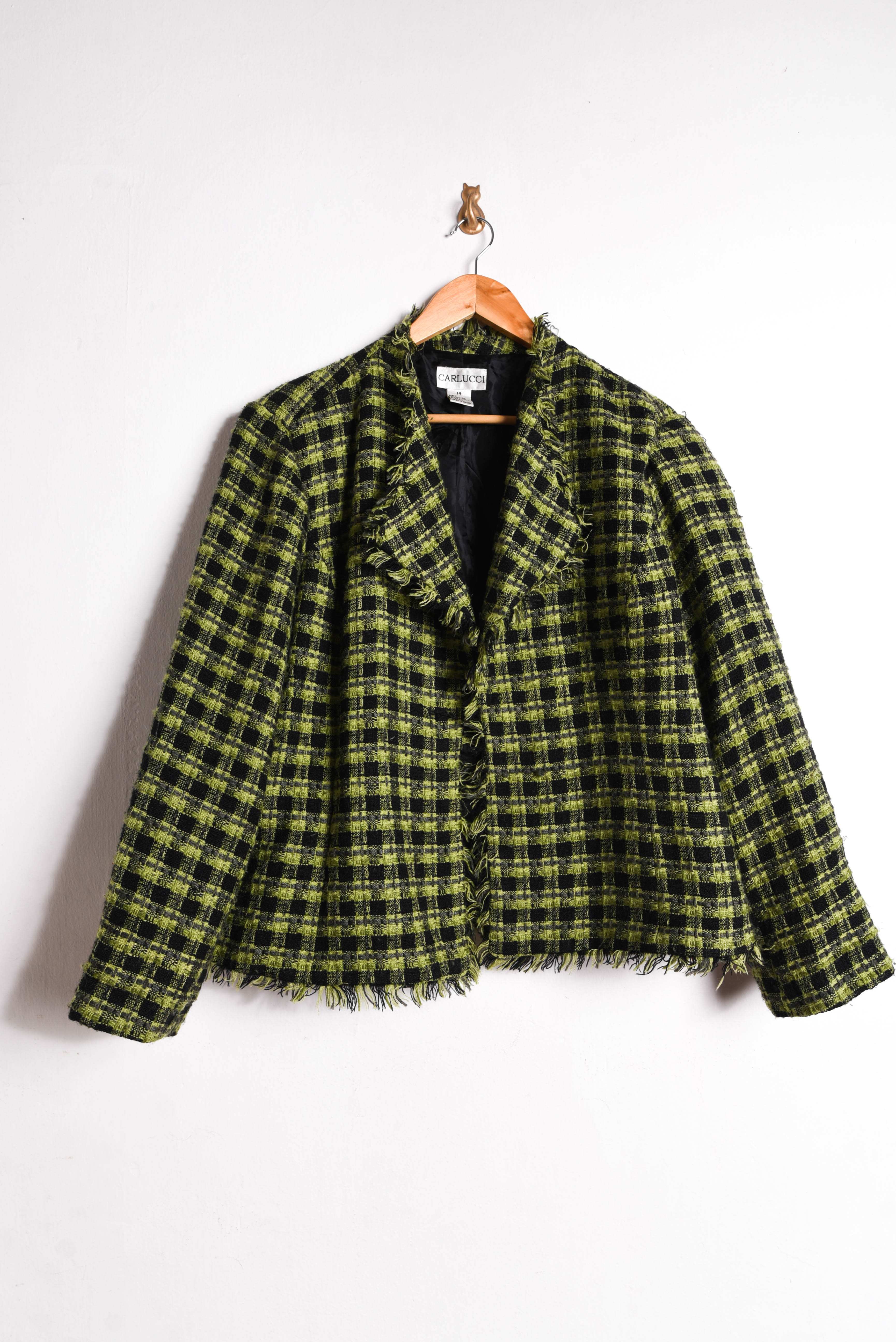 Chaqueta gingham green flecos