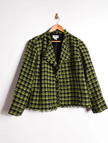 Chaqueta gingham green flecos