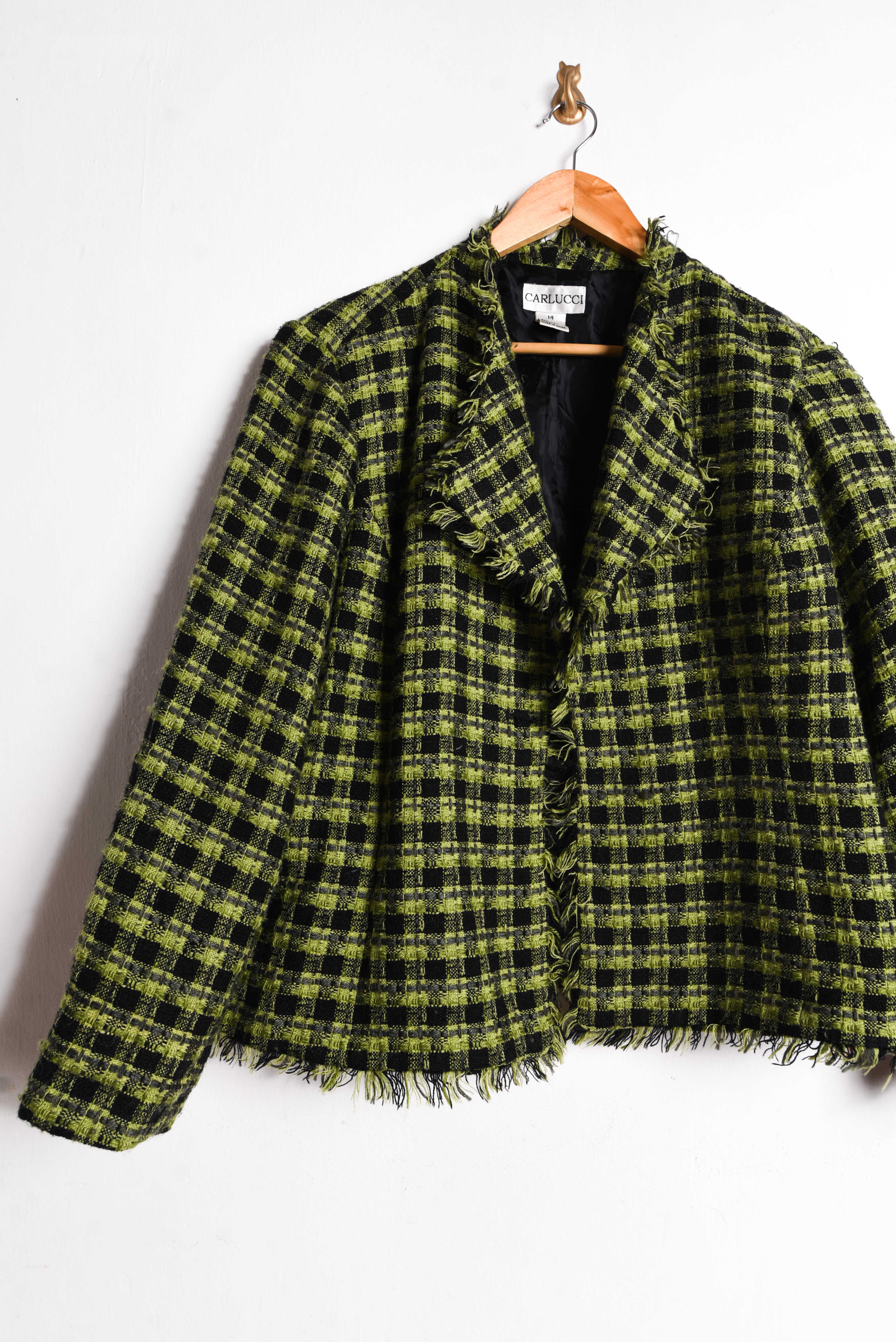 Chaqueta gingham green flecos