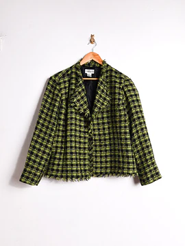Chaqueta gingham green flecos