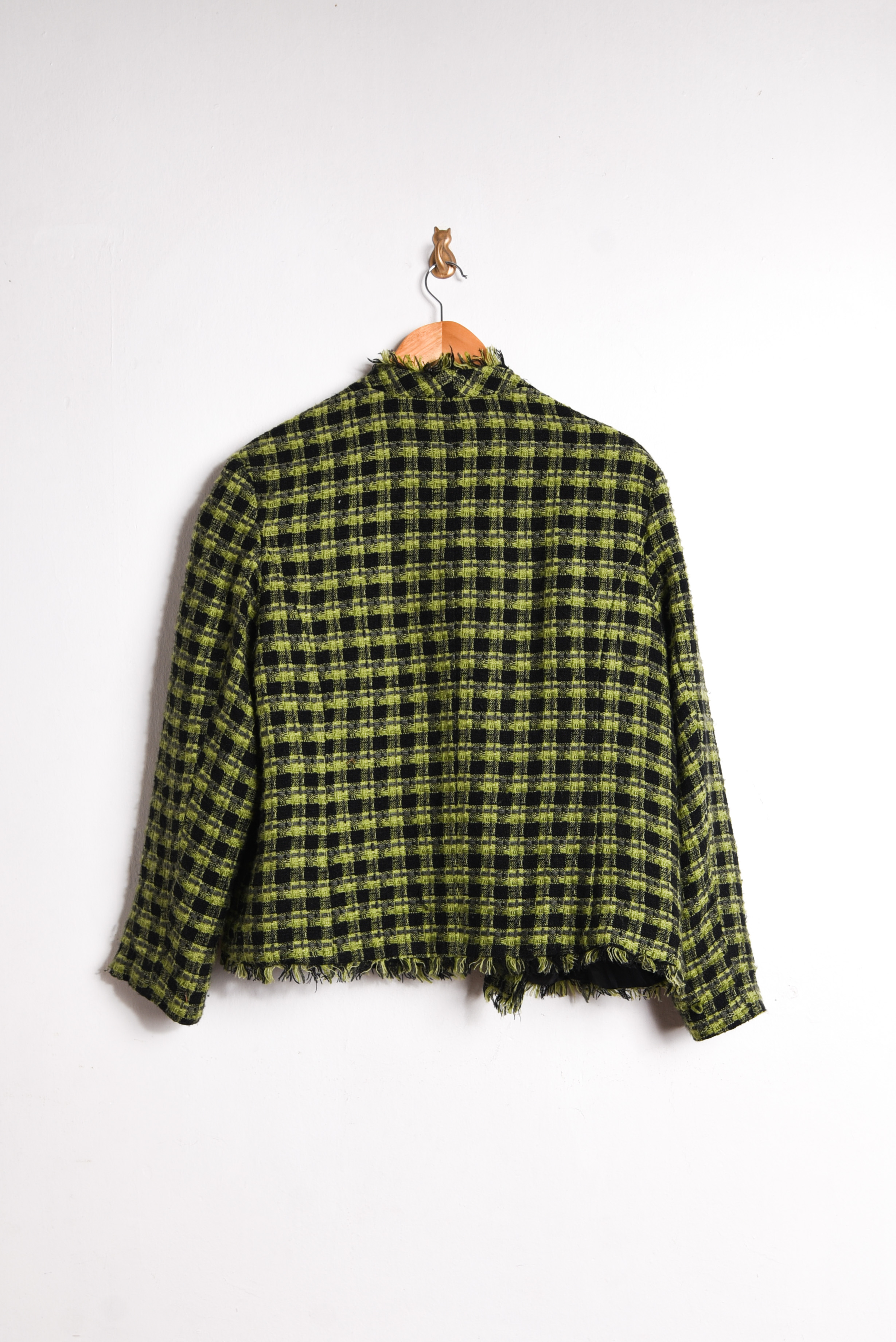 Chaqueta gingham green flecos