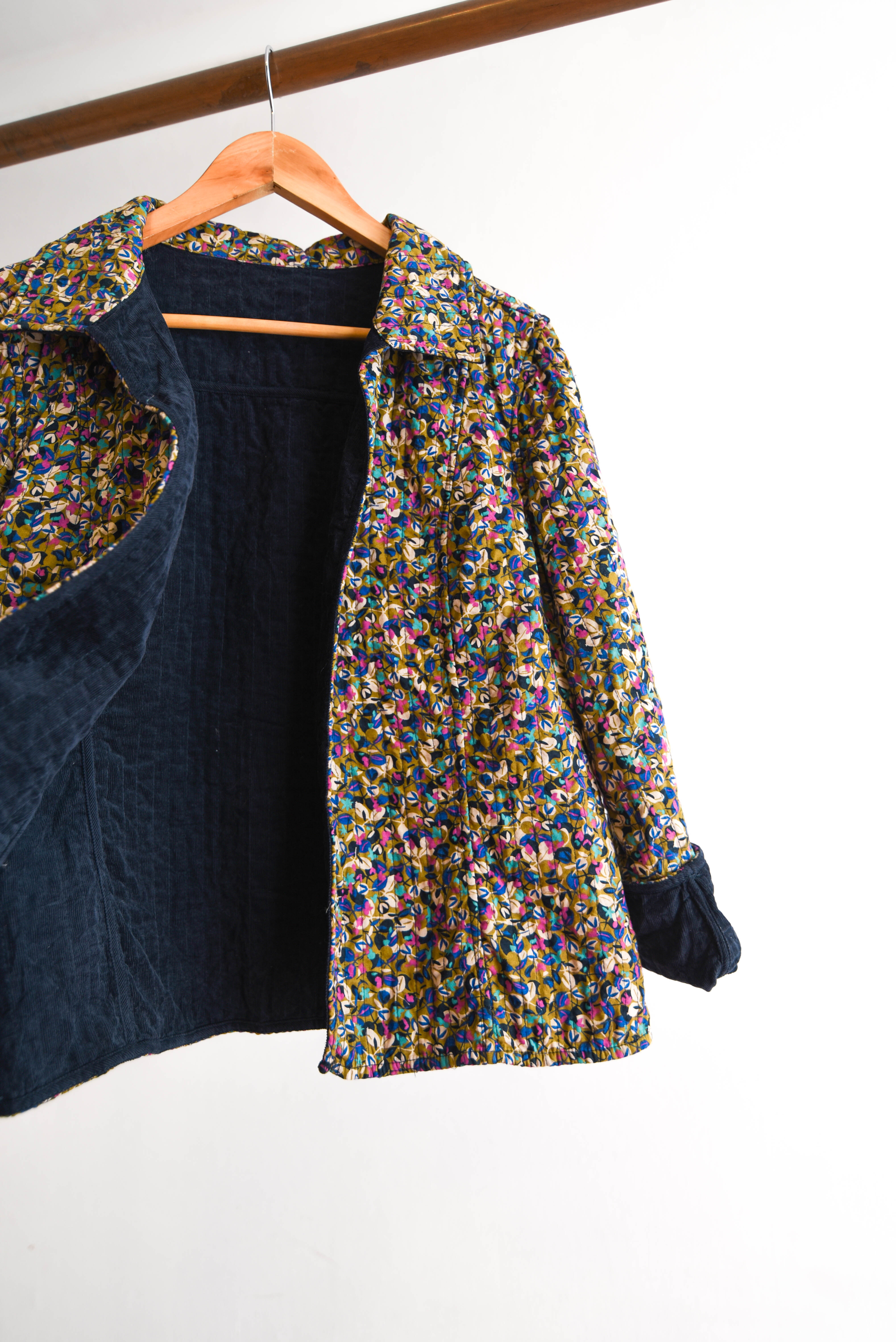 Chaqueta quilted floral reversible