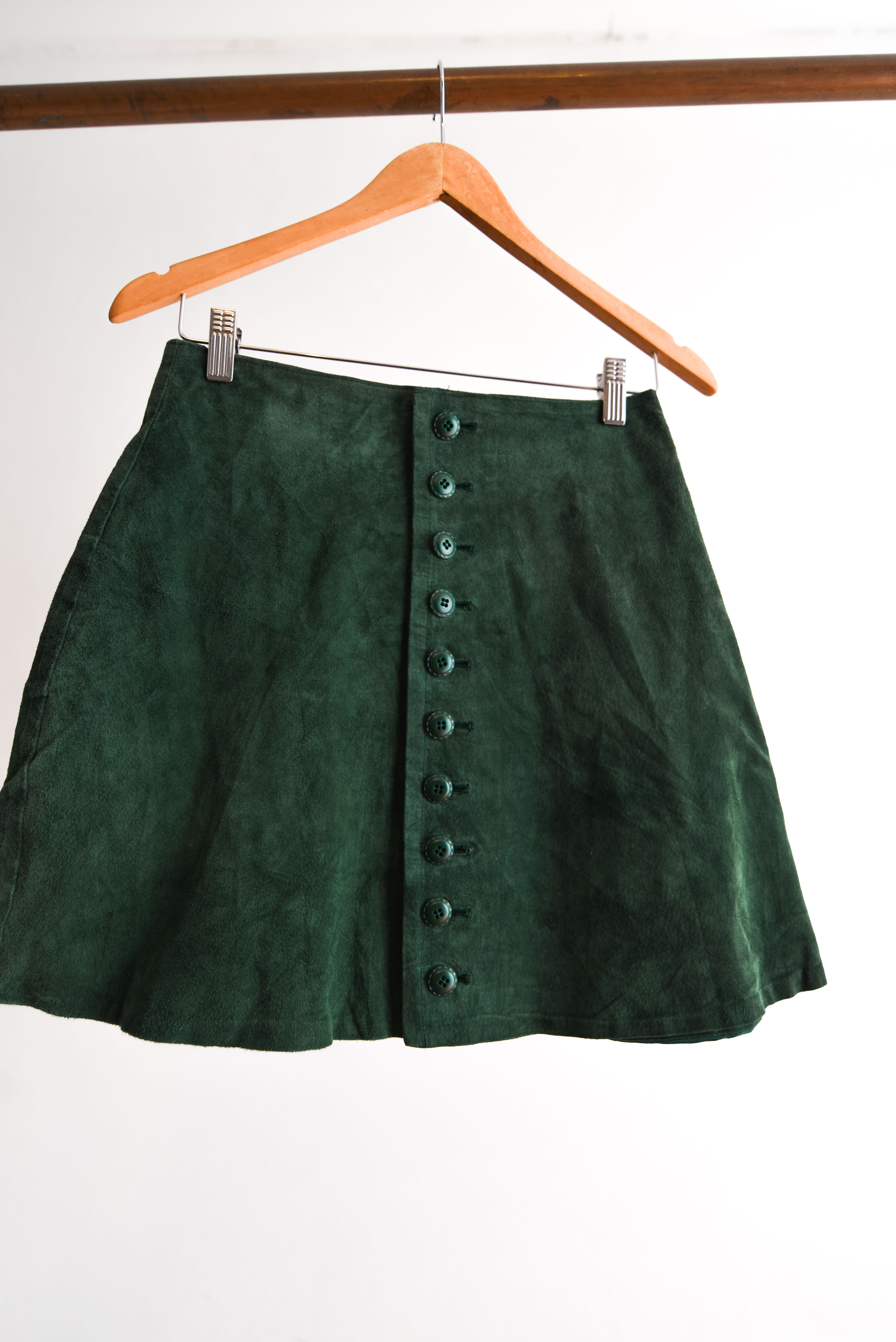 Falda verde gamuza 90s