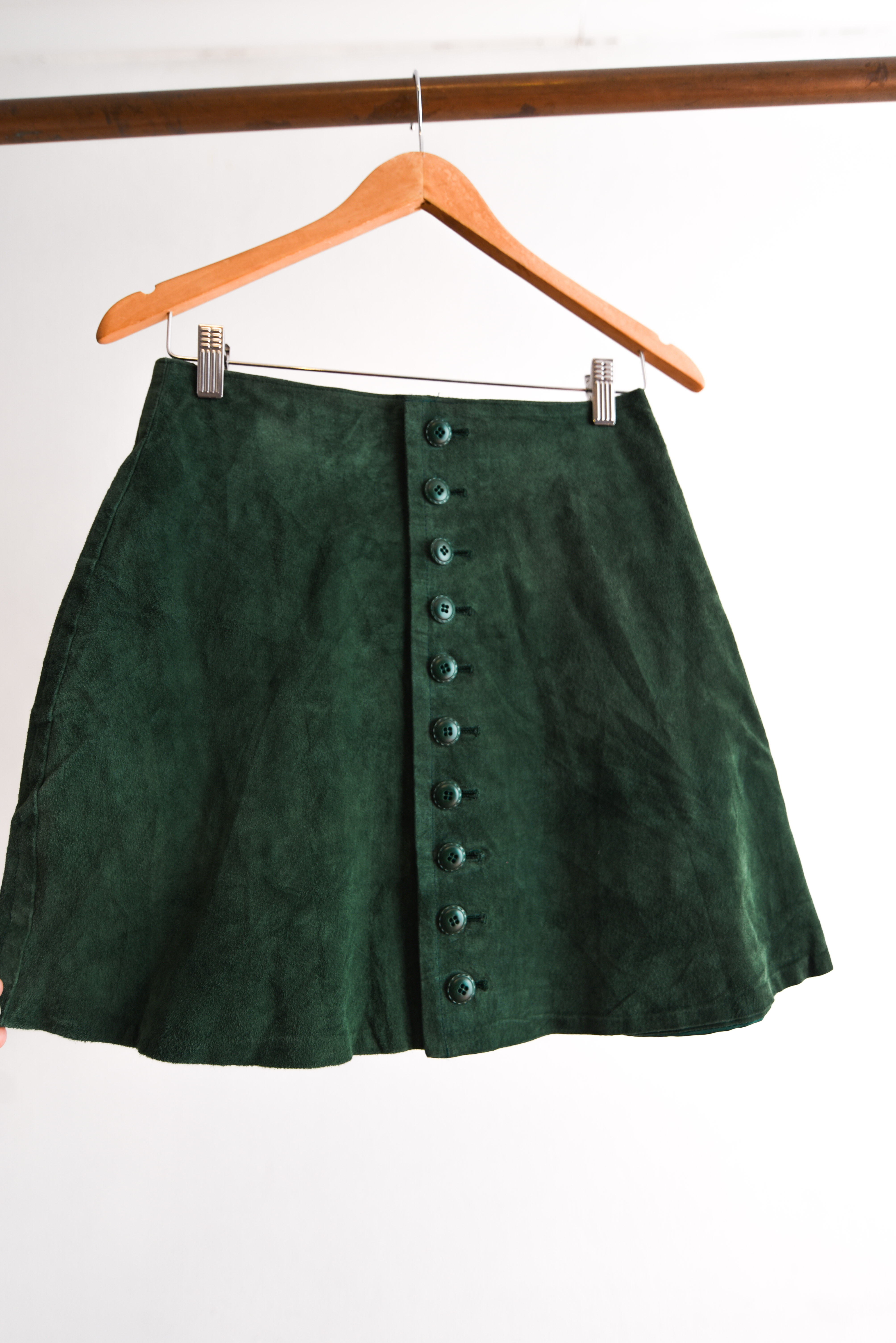 Falda verde gamuza 90s