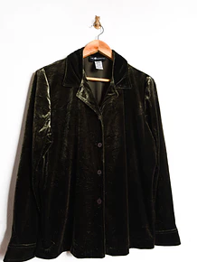 Camisa green velvet 90s