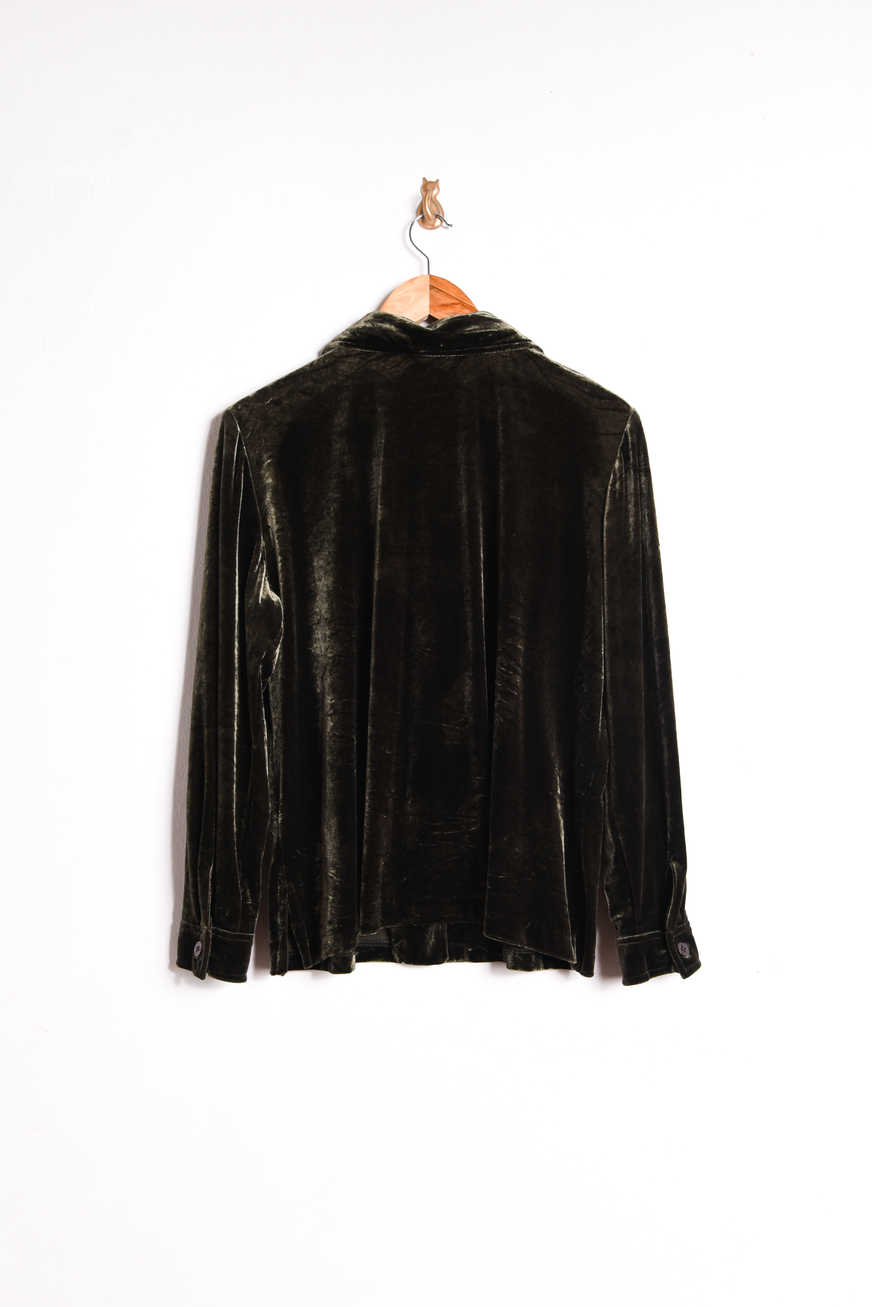 Camisa green velvet 90s