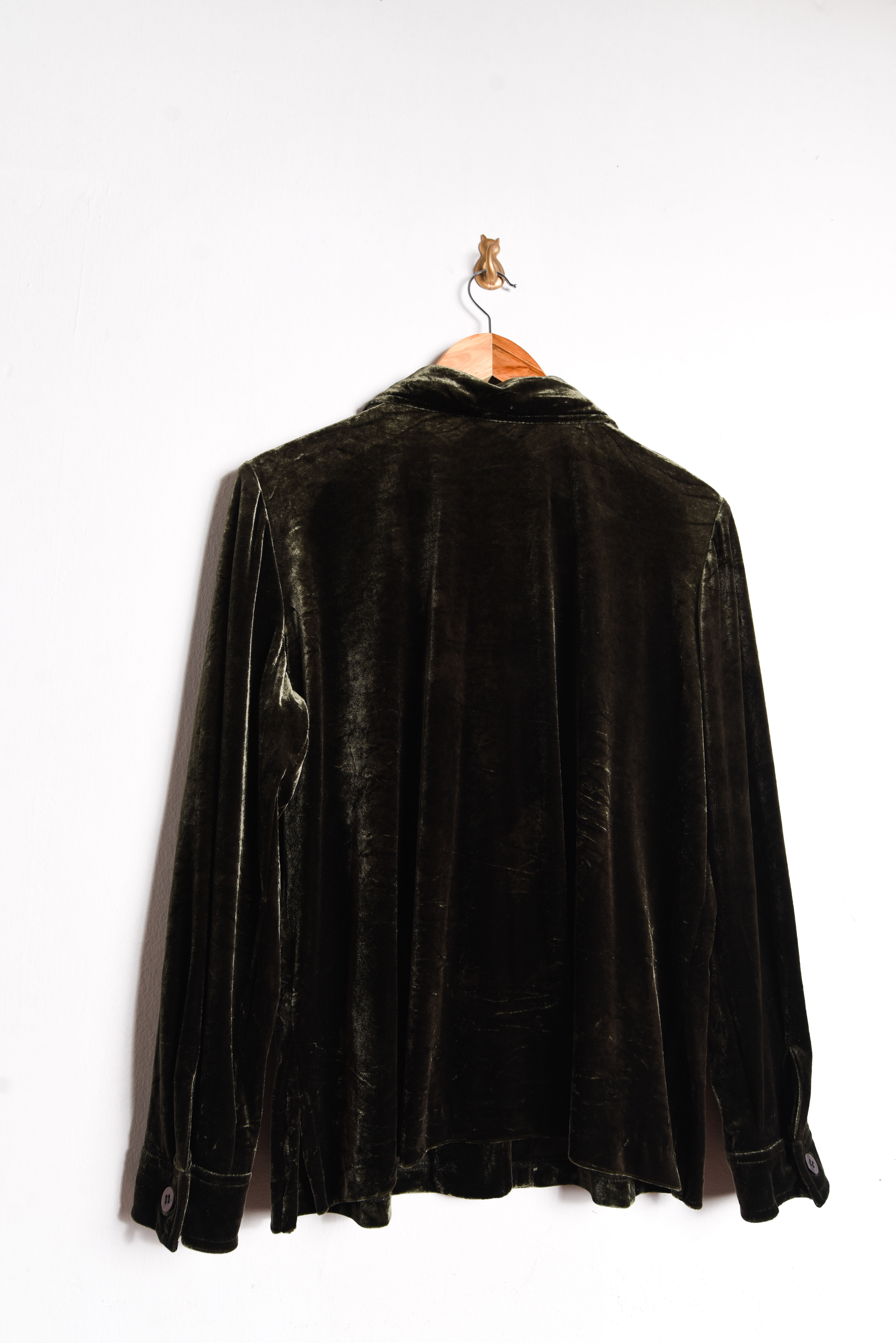 Camisa green velvet 90s