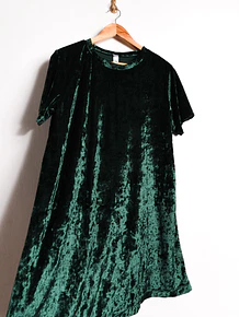 Vestido green plush