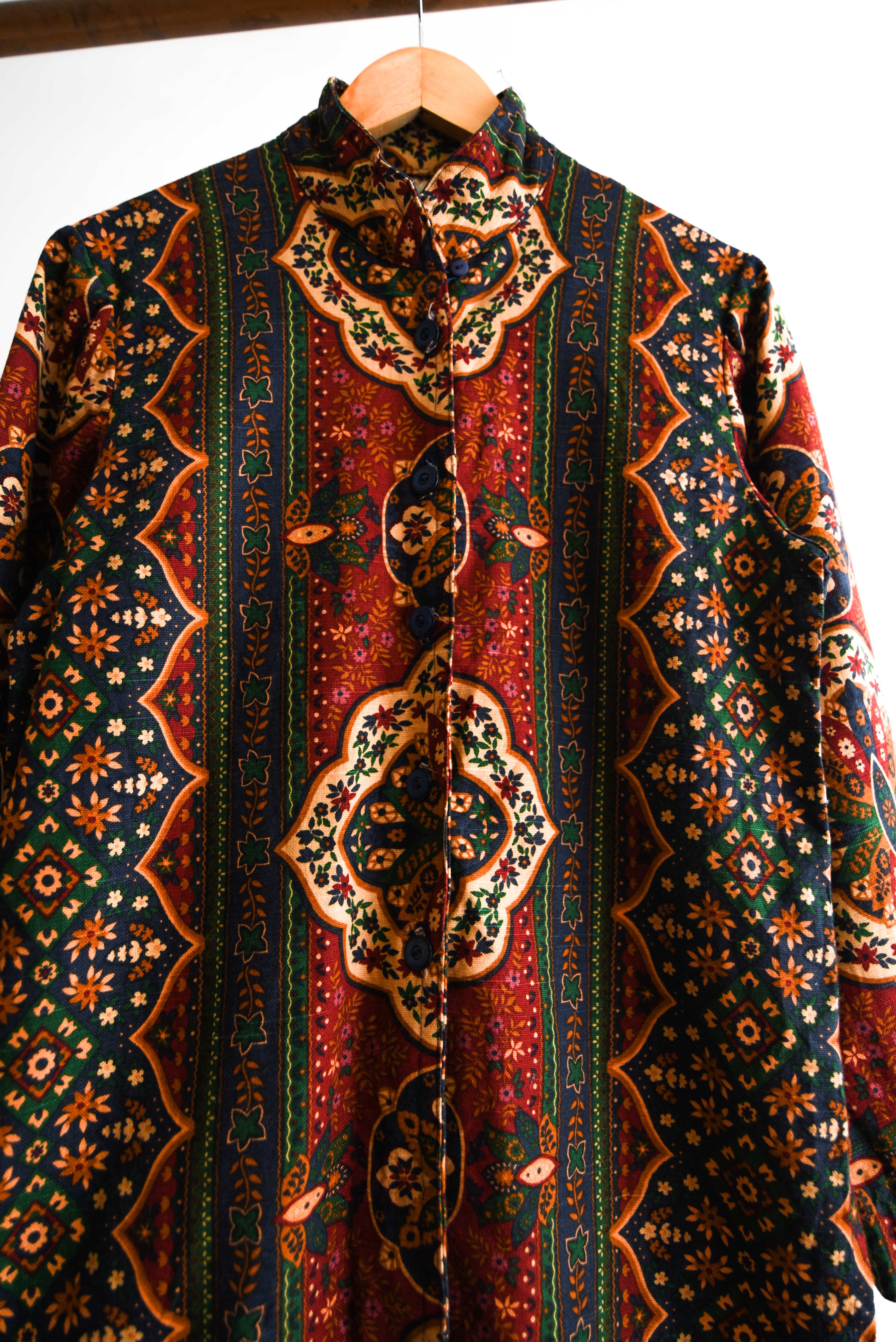 Chaqueta vintage paisley navy green