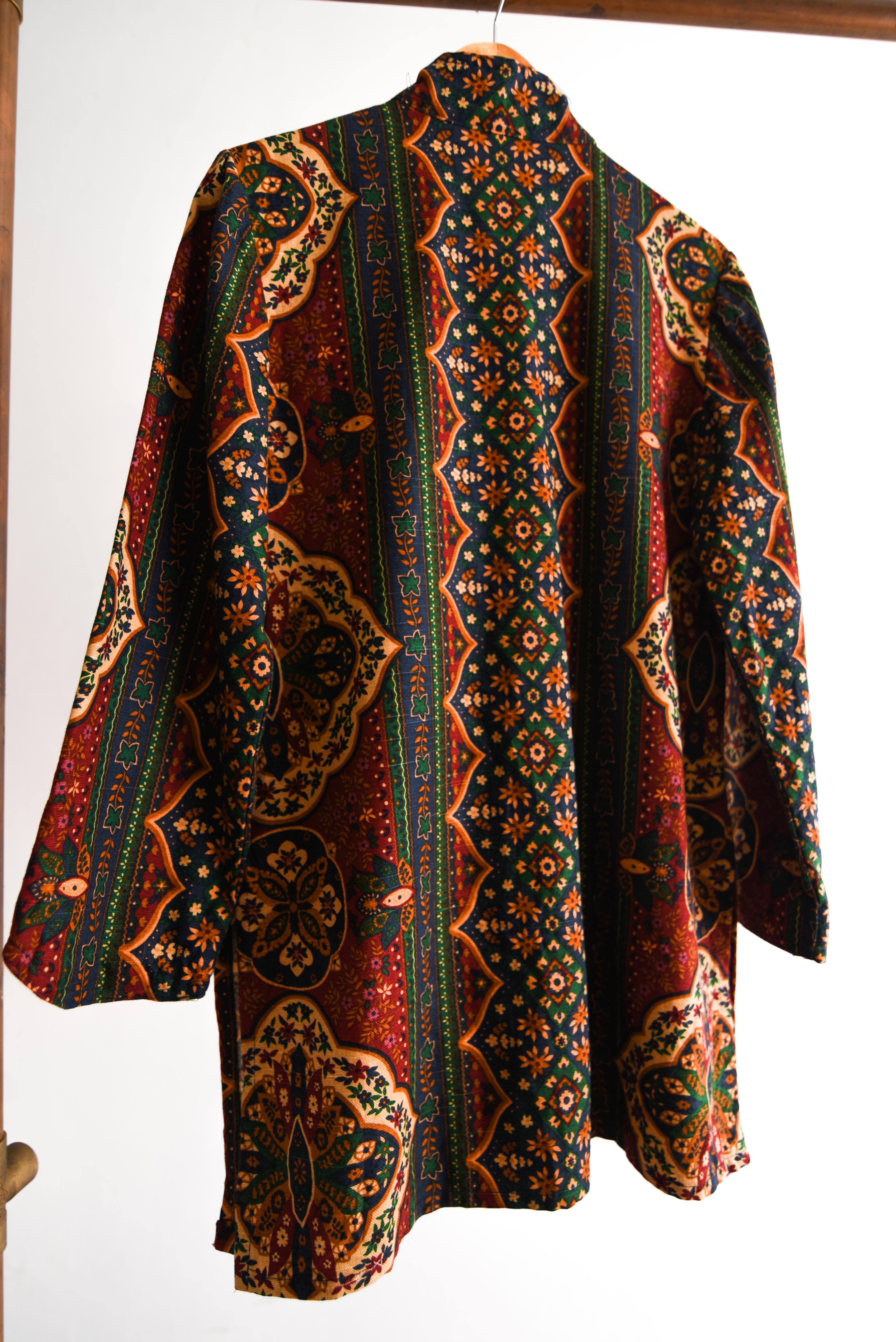 Chaqueta vintage paisley navy green