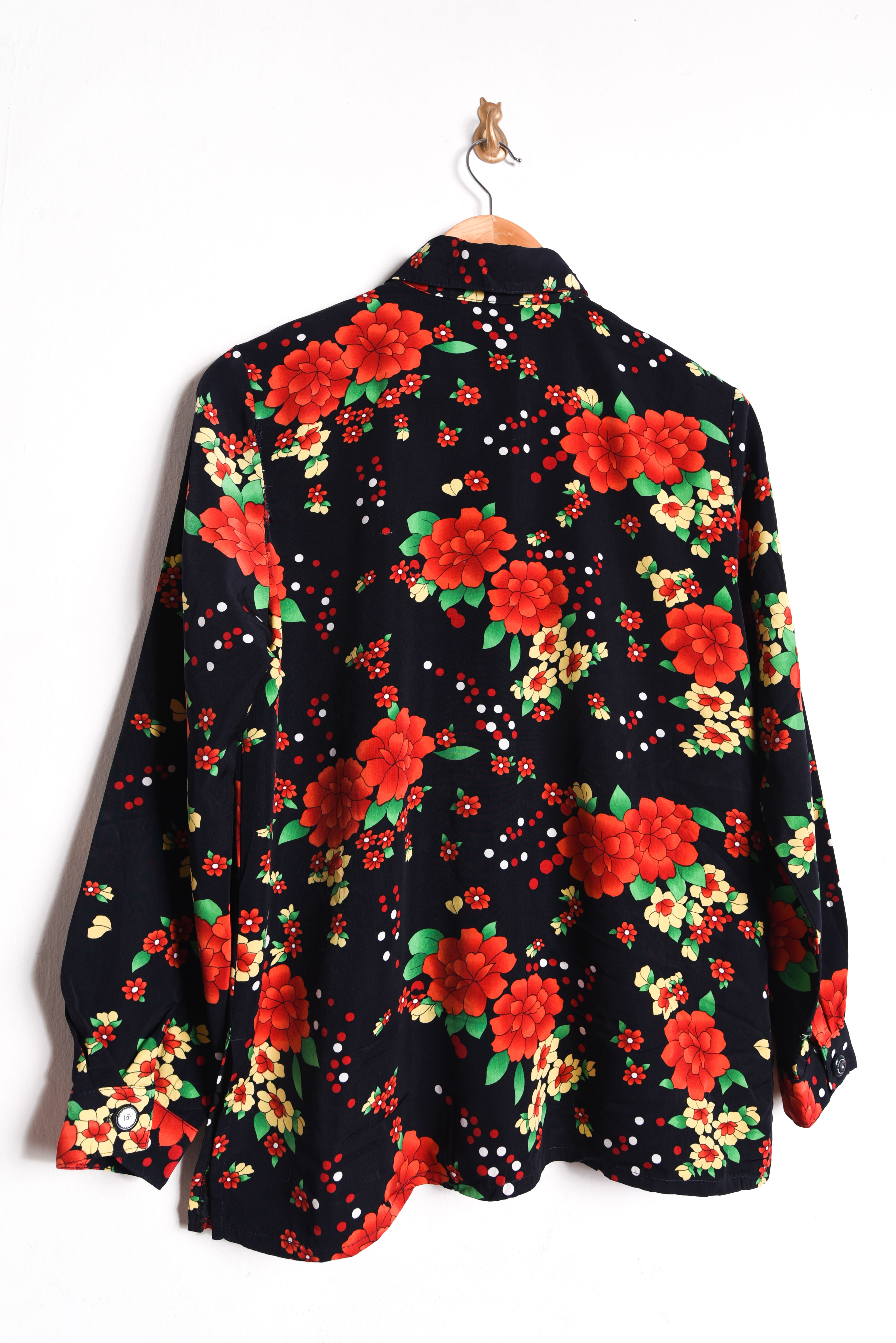 Blusa navy floral vintage