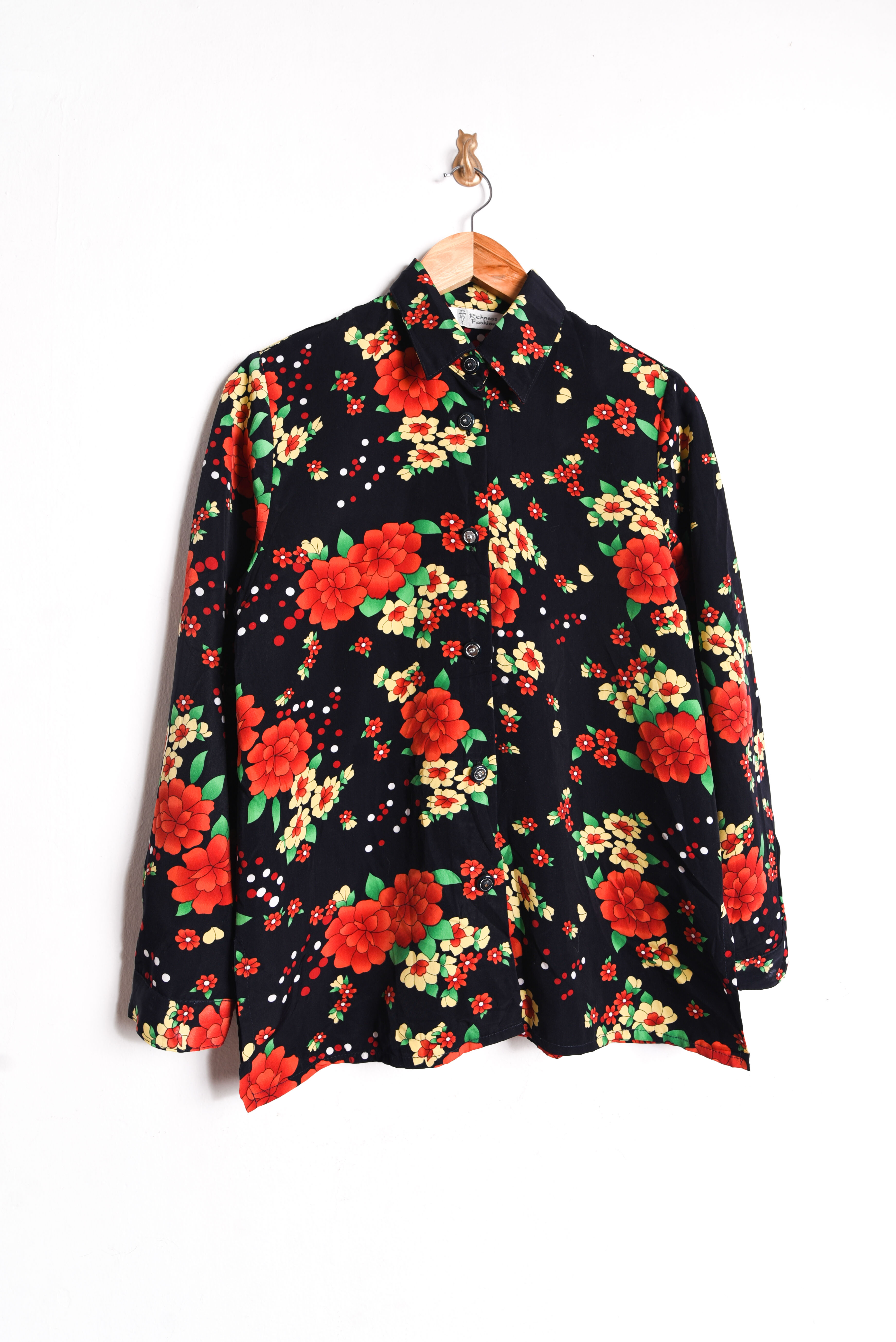 Blusa navy floral vintage