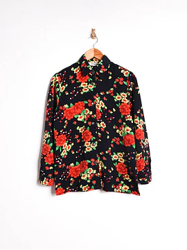 Blusa navy floral vintage