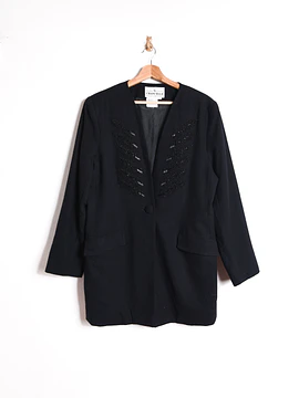 Blazer vintage black wool
