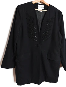 Blazer vintage black wool