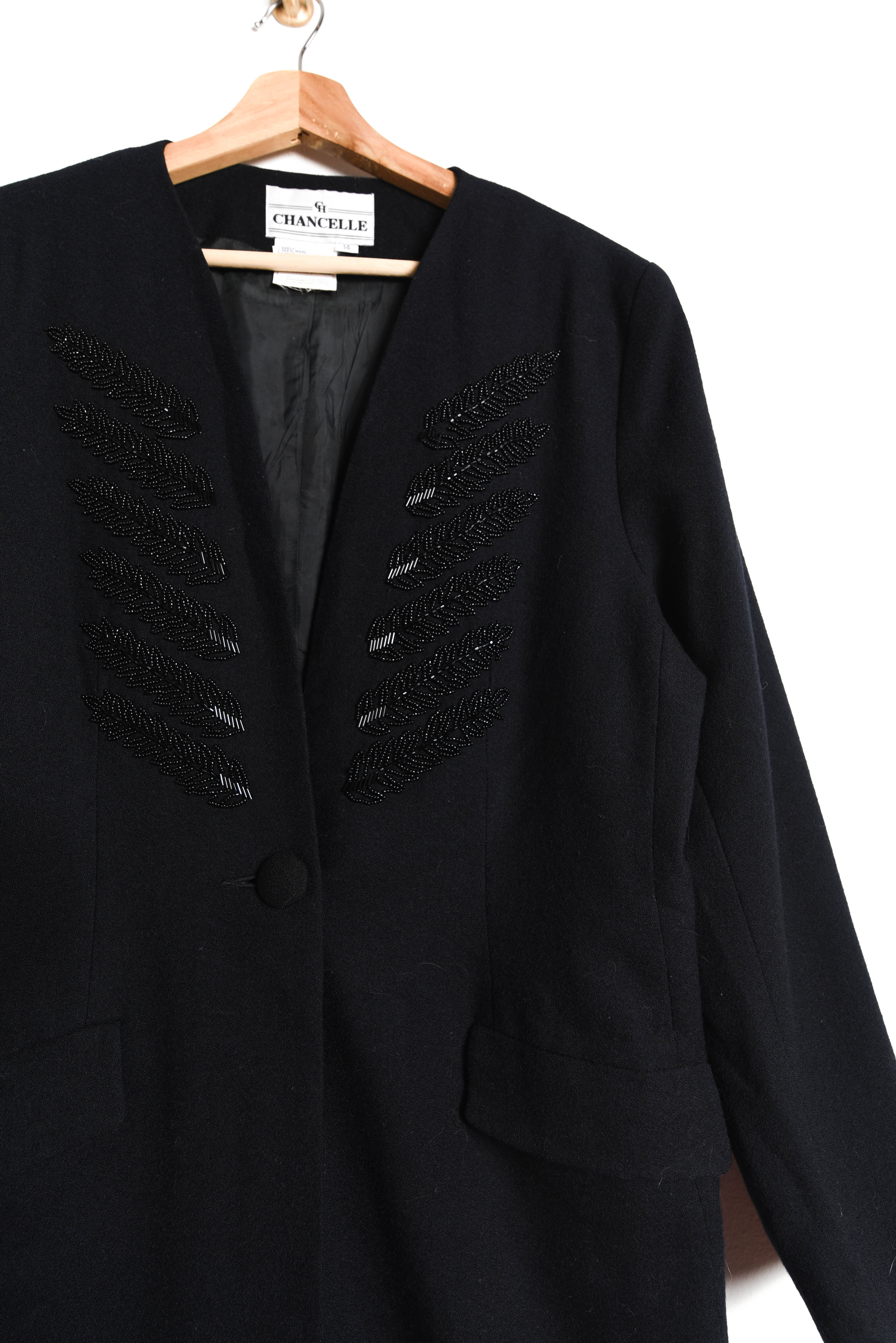 Blazer vintage black wool