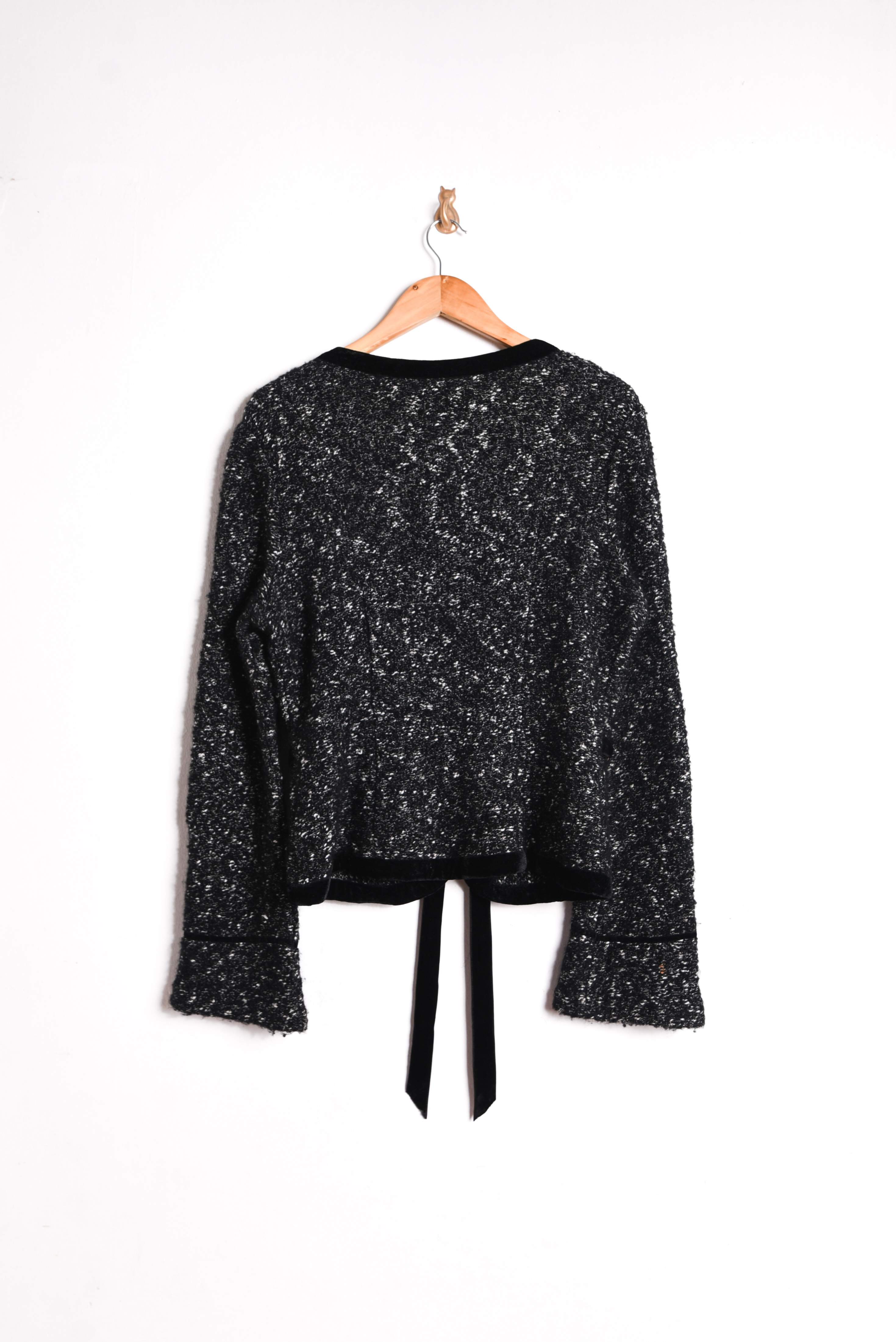 Cardigan jaspeado lana y lazito