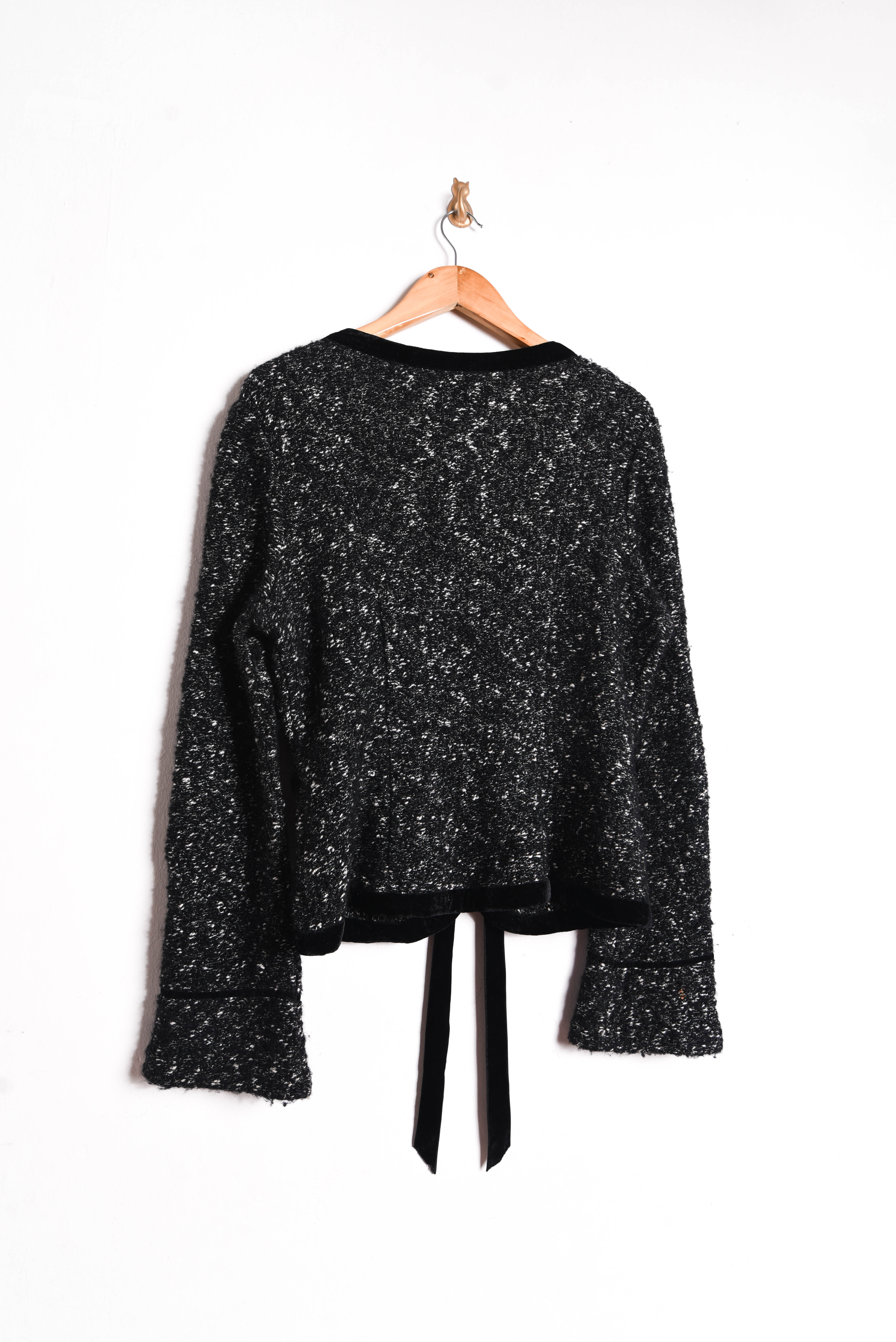 Cardigan jaspeado lana y lazito