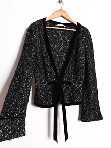 Cardigan jaspeado lana y lazito