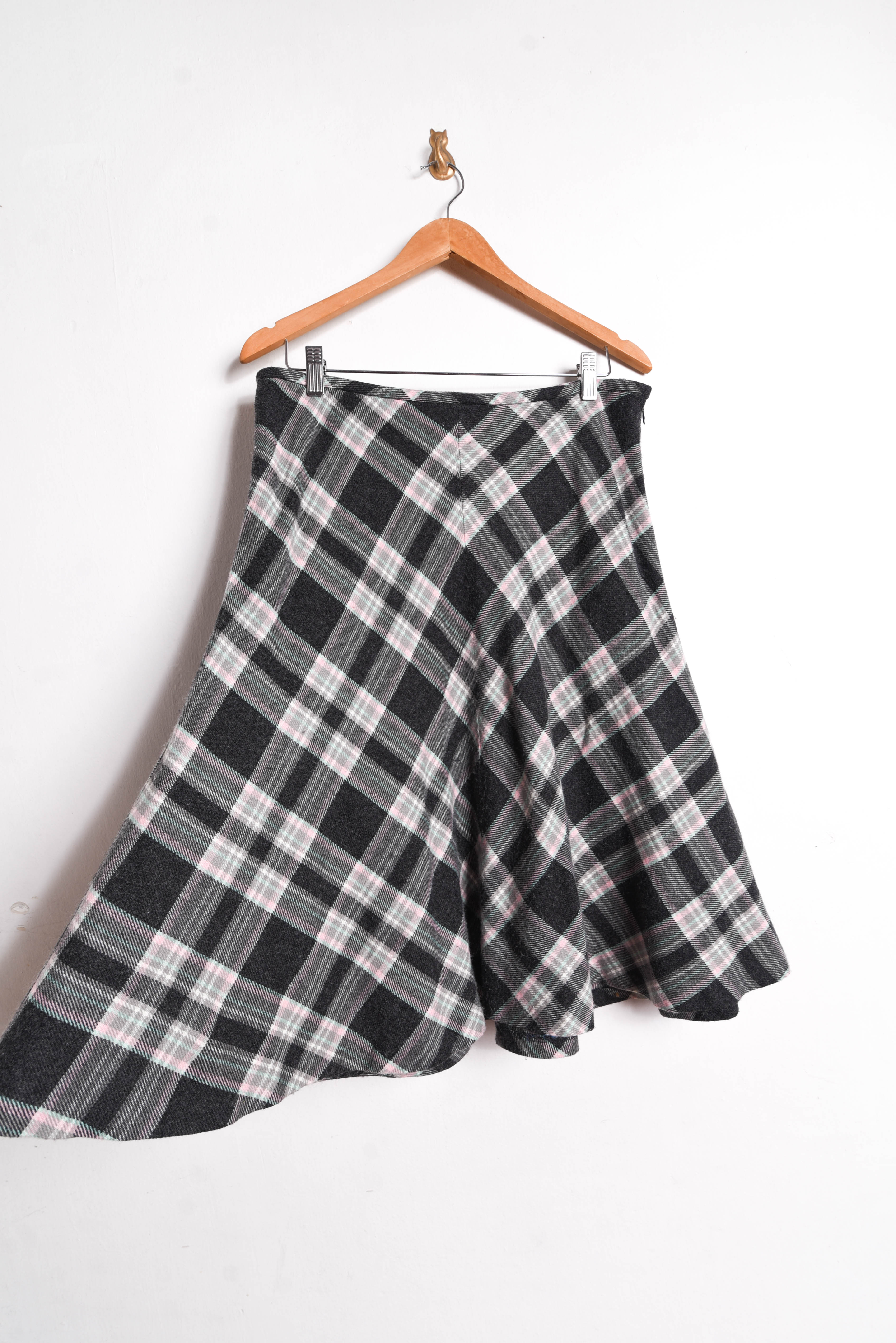 Falda grafito tartán midi