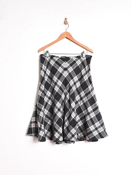 Falda grafito tartán midi