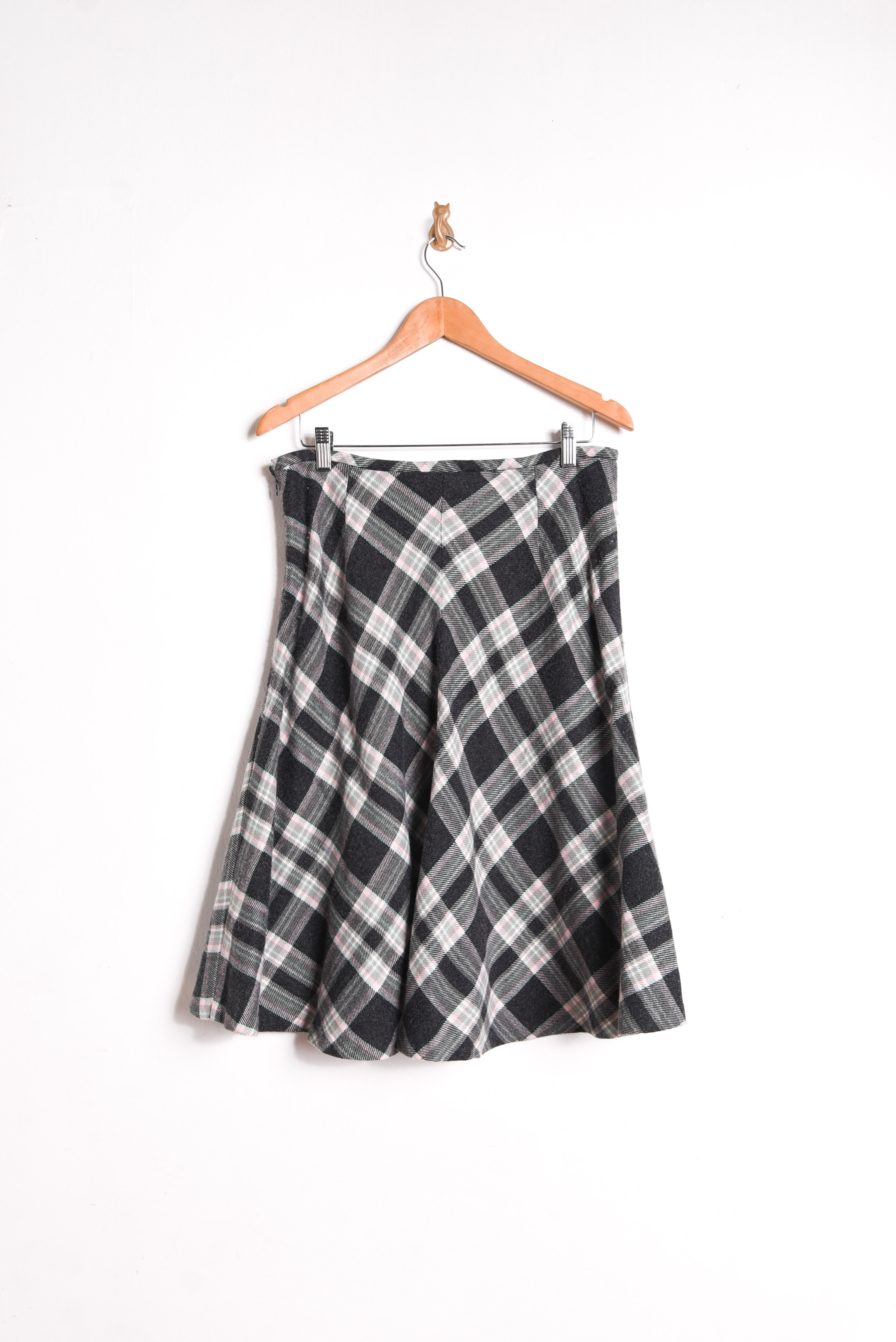 Falda grafito tartán midi