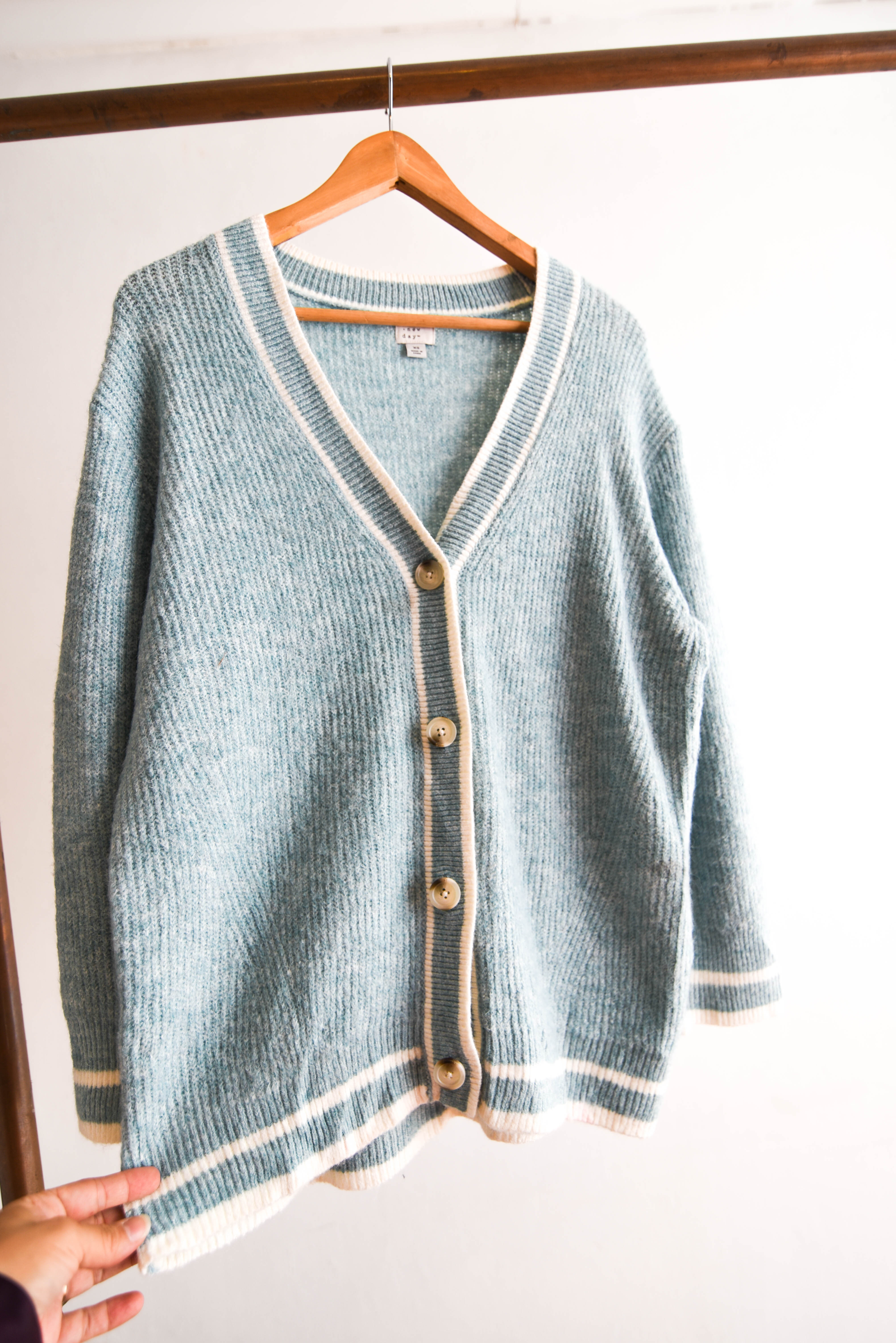 Cardigan babyblue botones