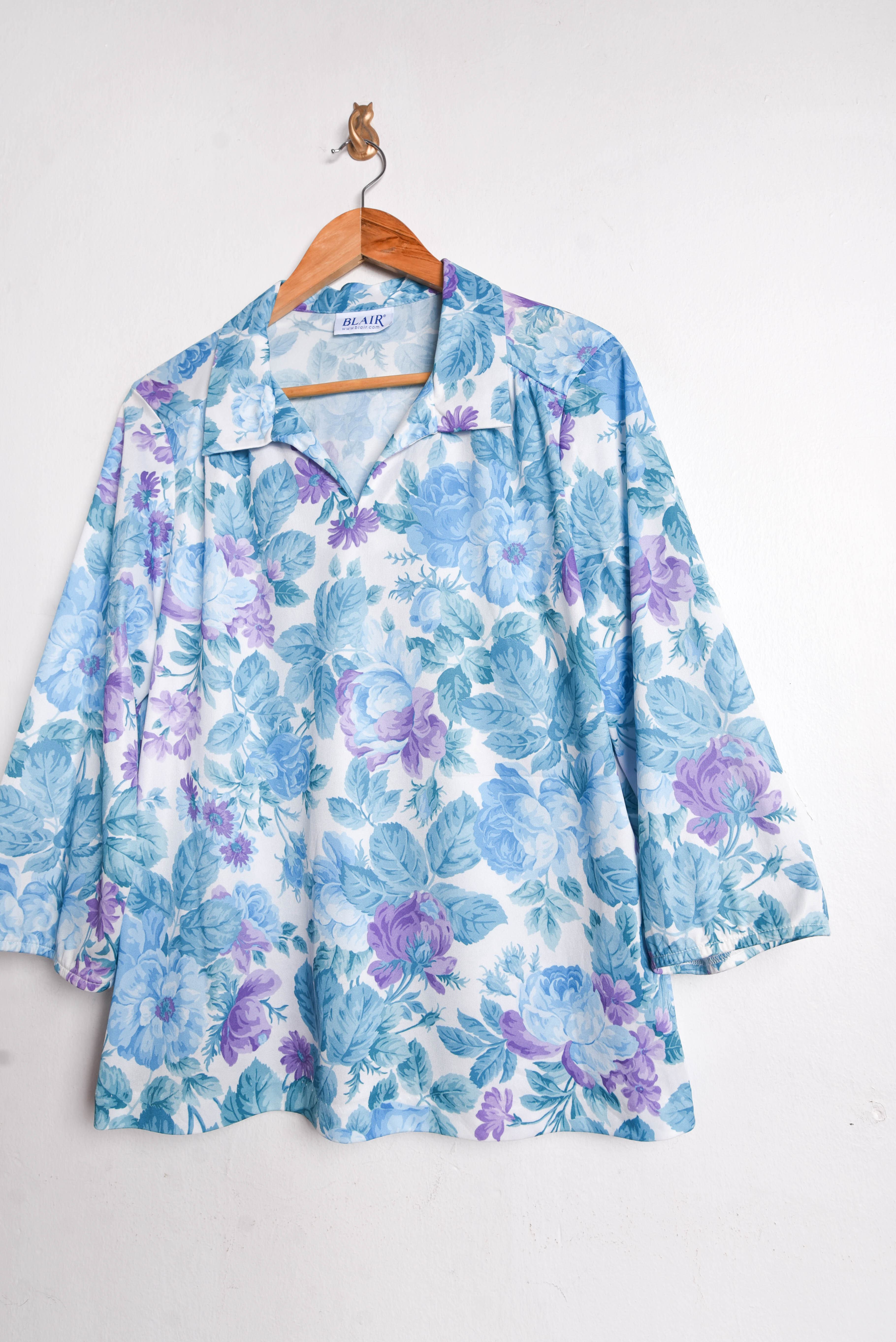 Top floral babyblue 