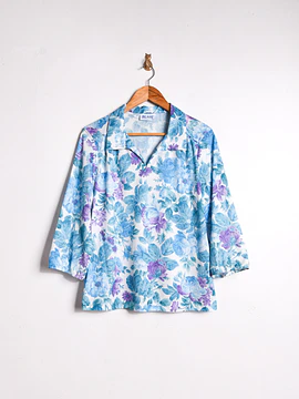 Top floral babyblue 