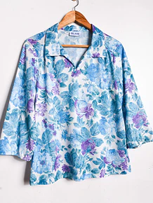 Top floral babyblue 