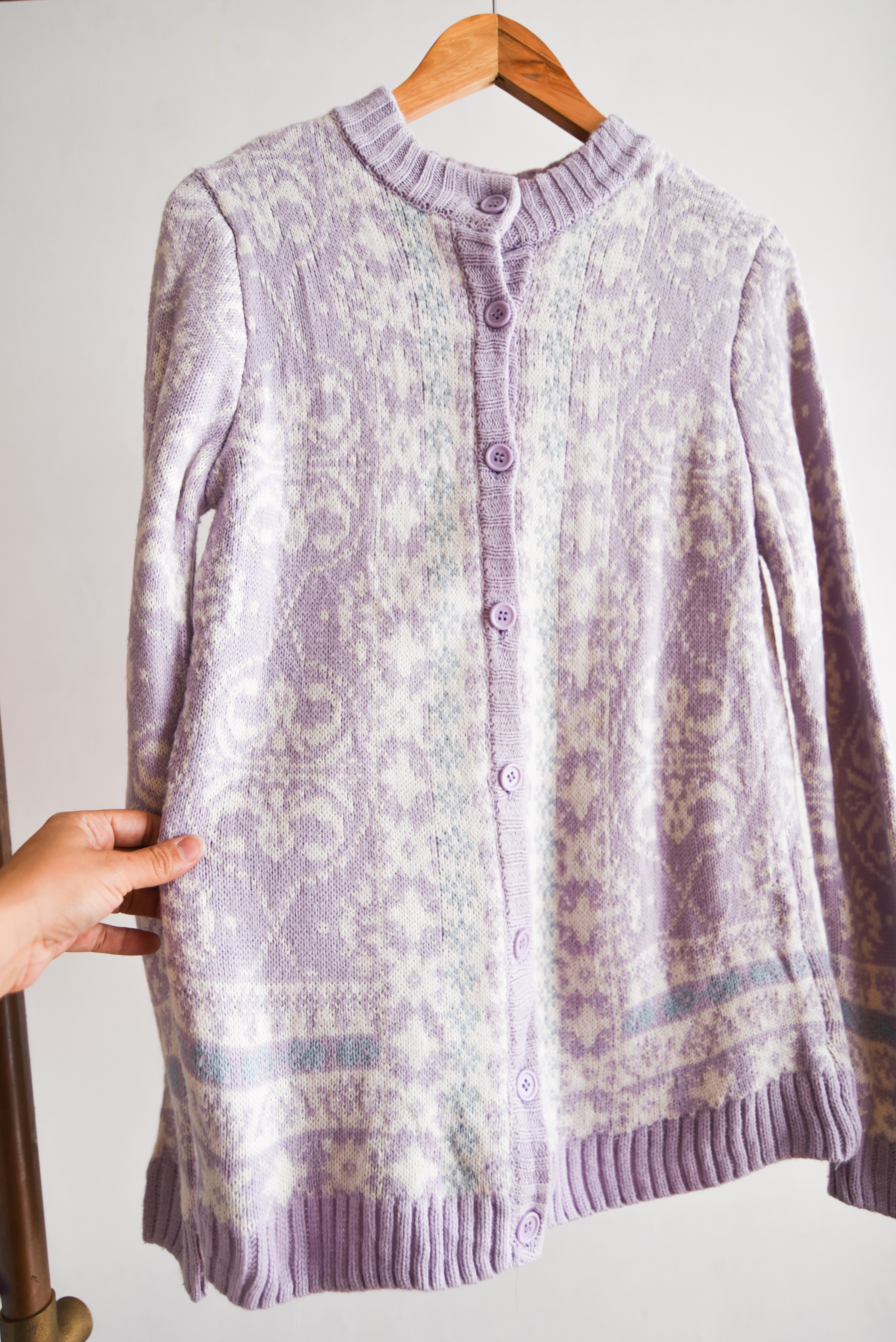 Cardigan 90s lila pastel