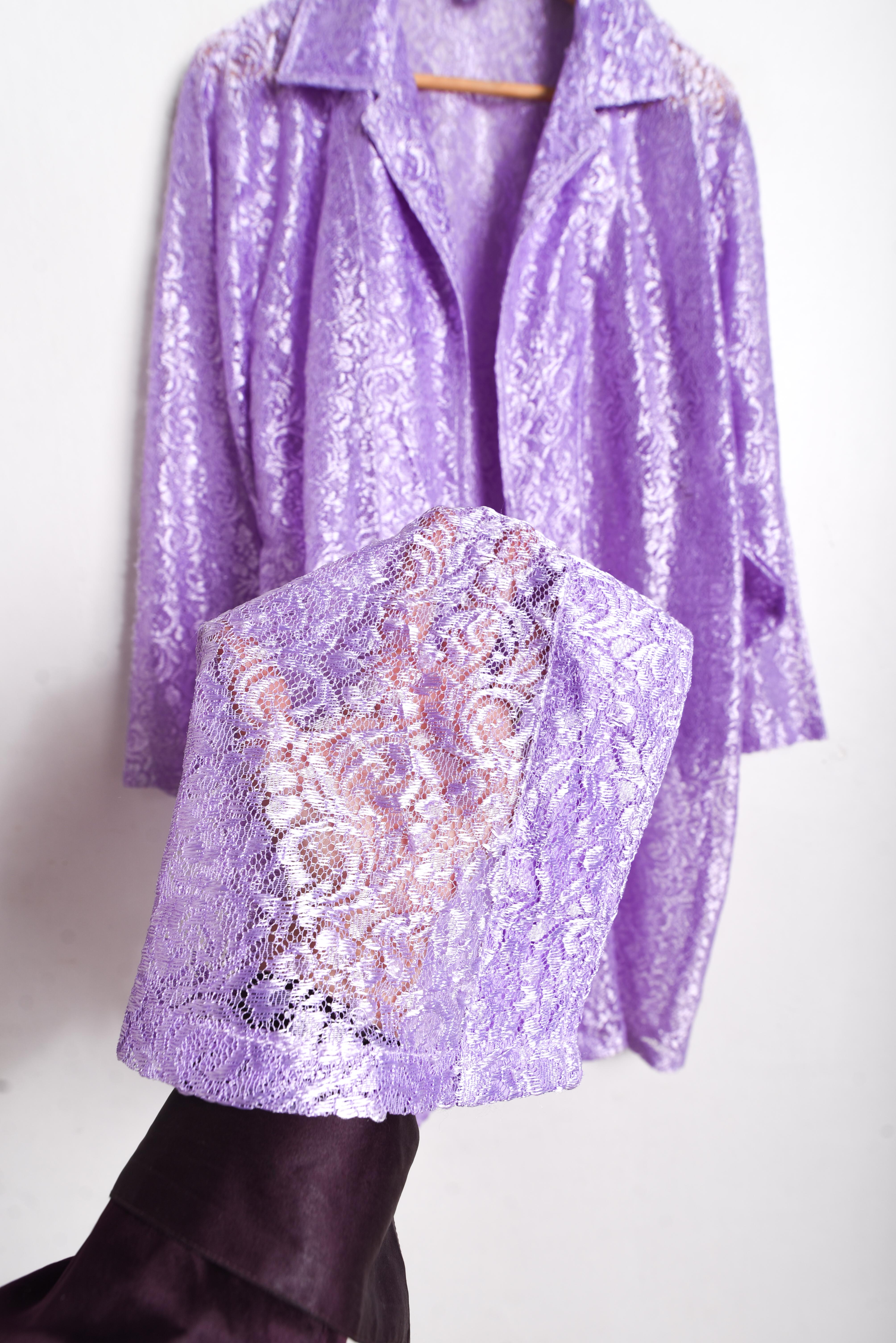 Tapado lila encaje vintage