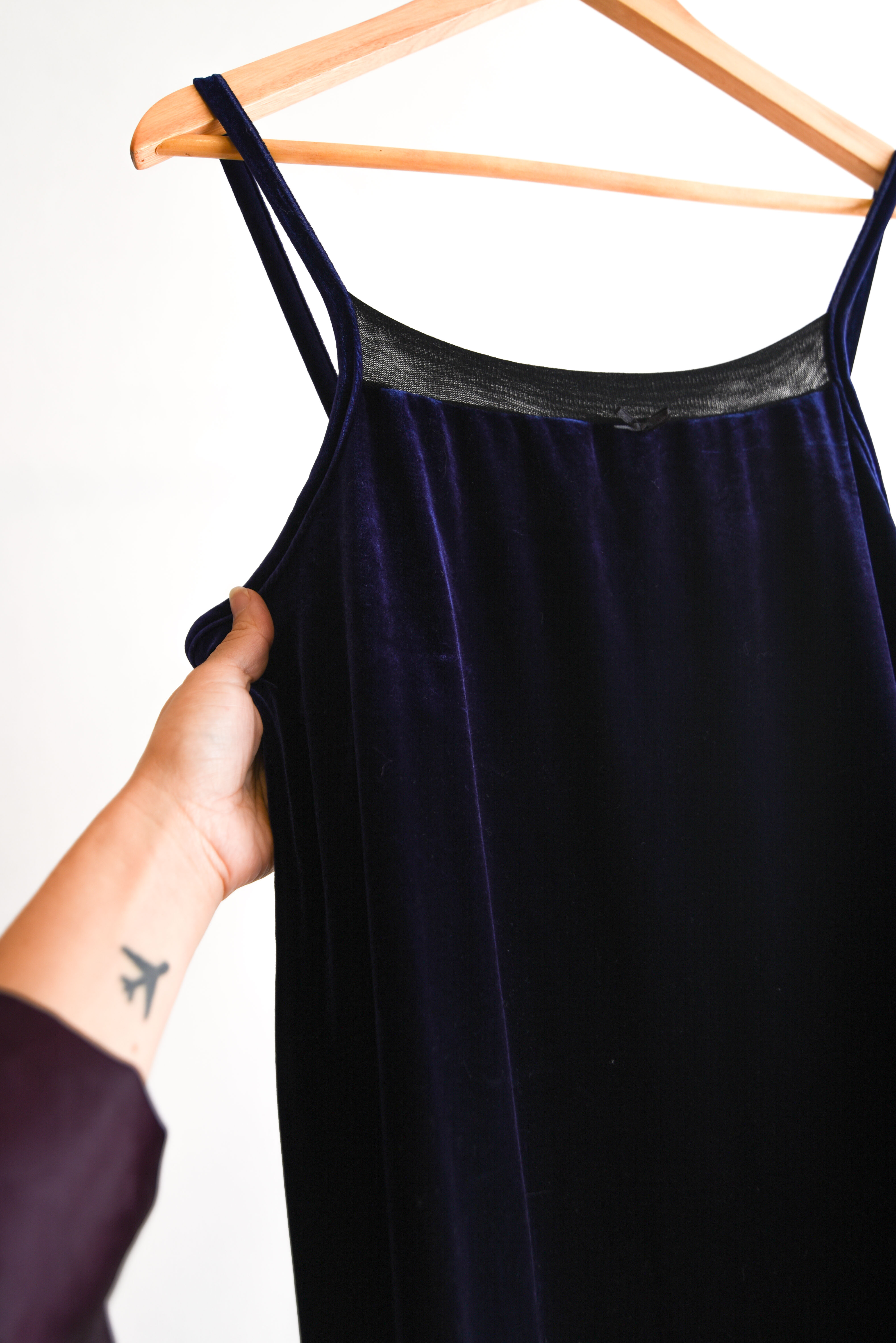 Vestido morado velvet 90S