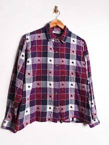 Camisa morada vntg cuadros