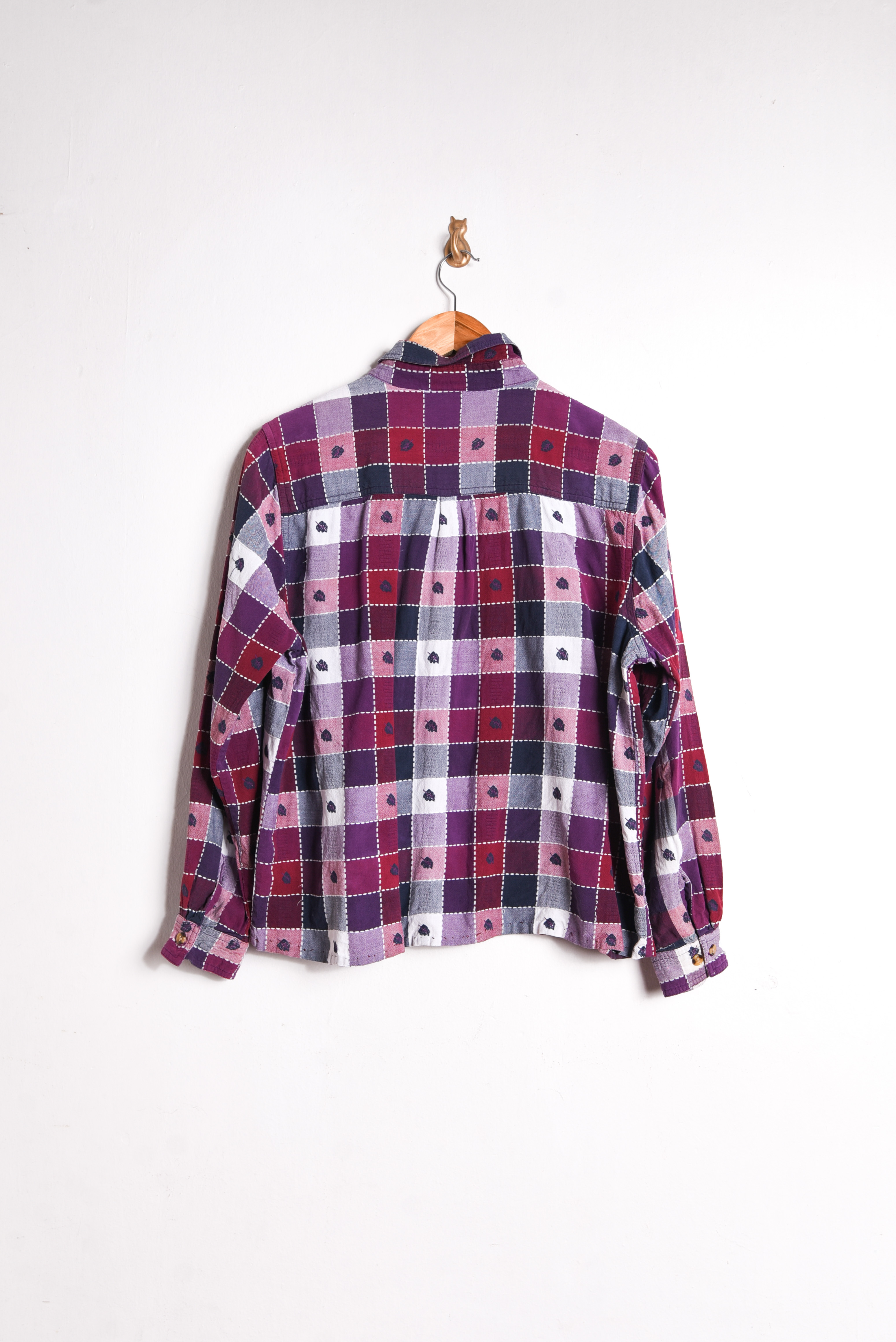 Camisa morada vntg cuadros