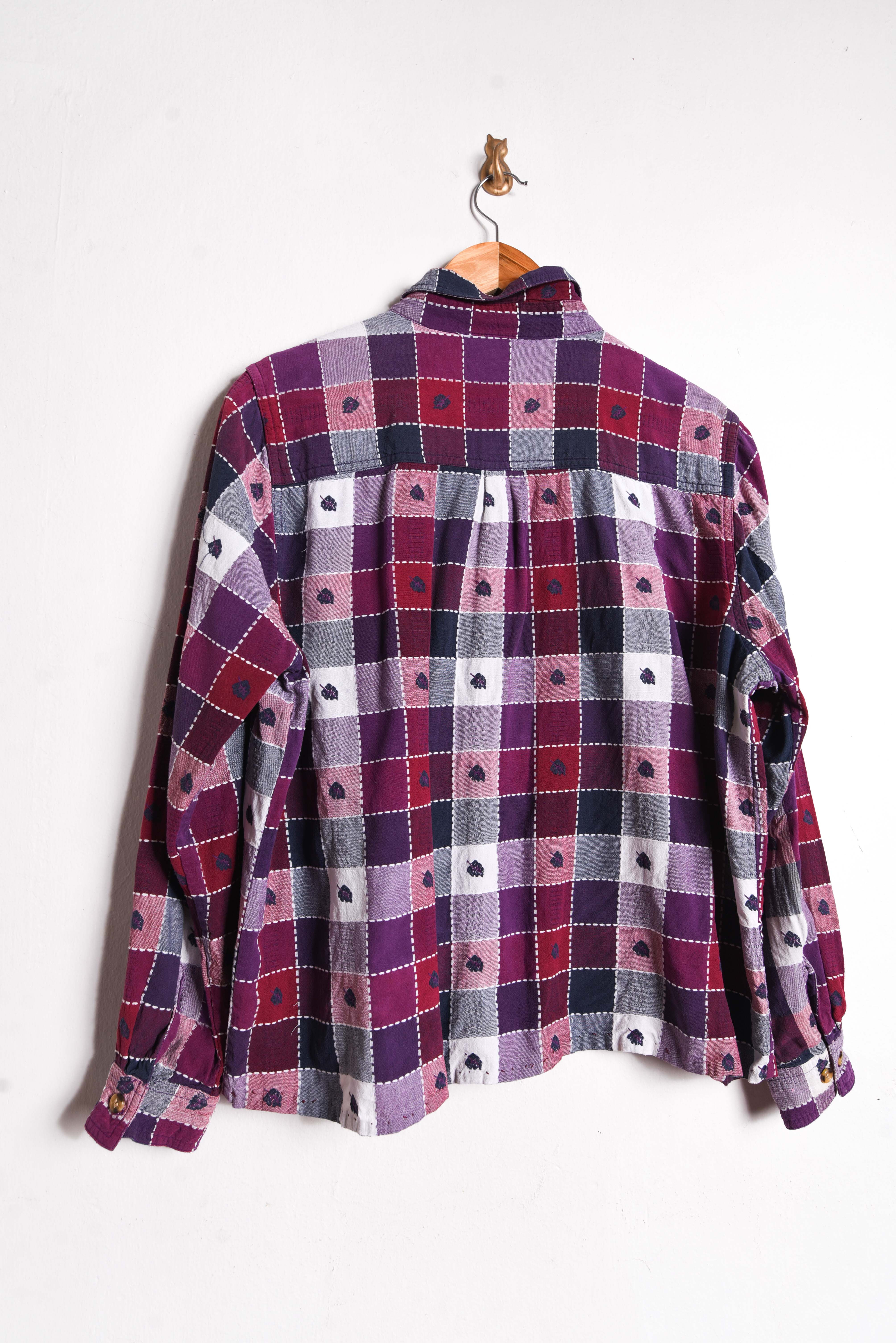 Camisa morada vntg cuadros