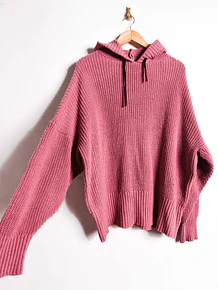 Chaleco coral pink capucha