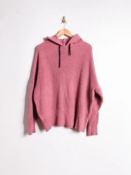 Chaleco coral pink capucha